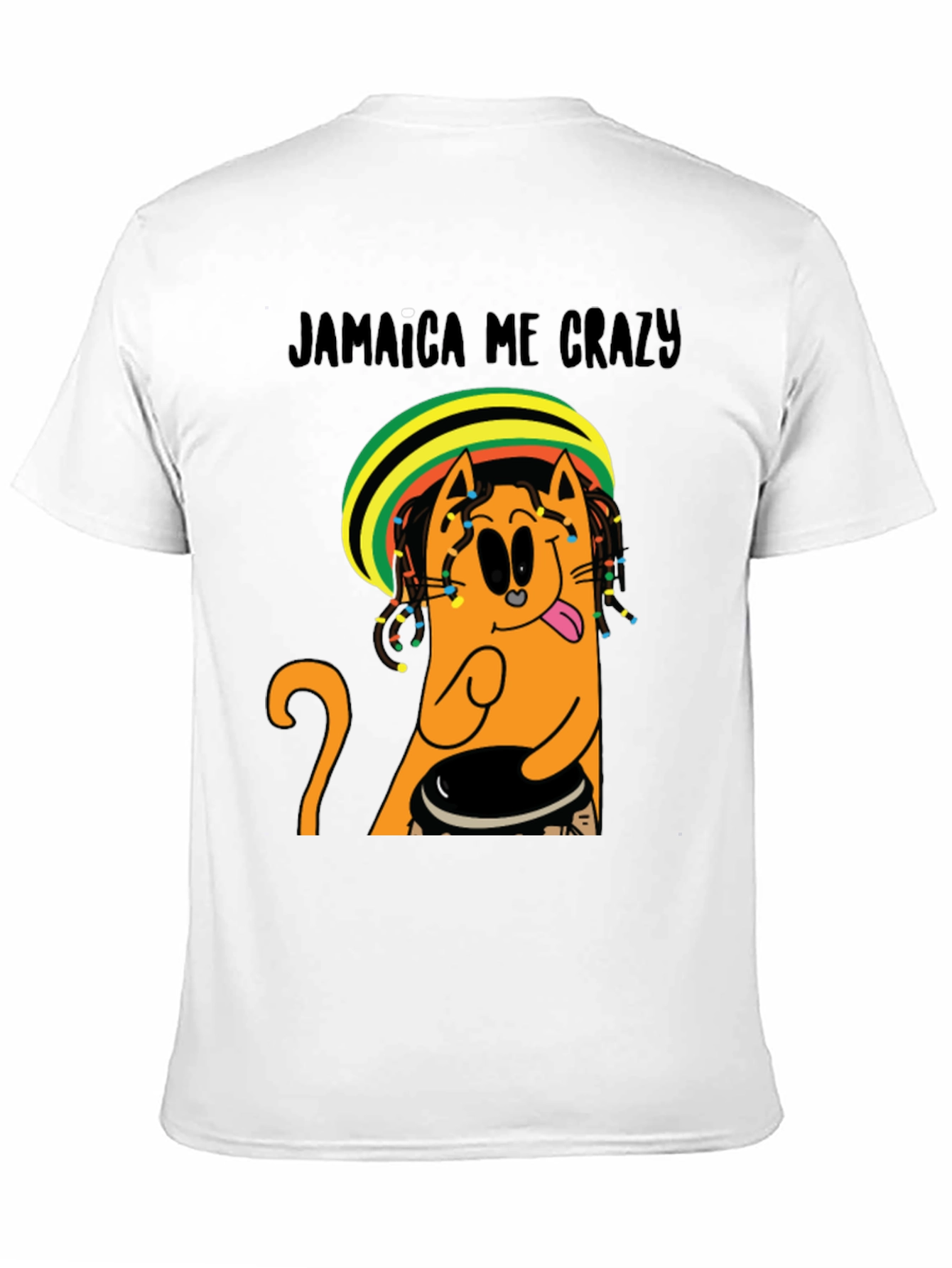 Jamaica Me Crazy T-Shirt - Cat Reggae Design