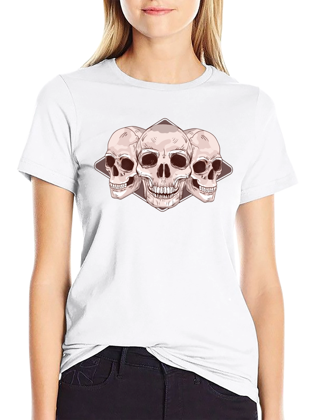 Skull Trio Graphic Tee - Dark Fashion