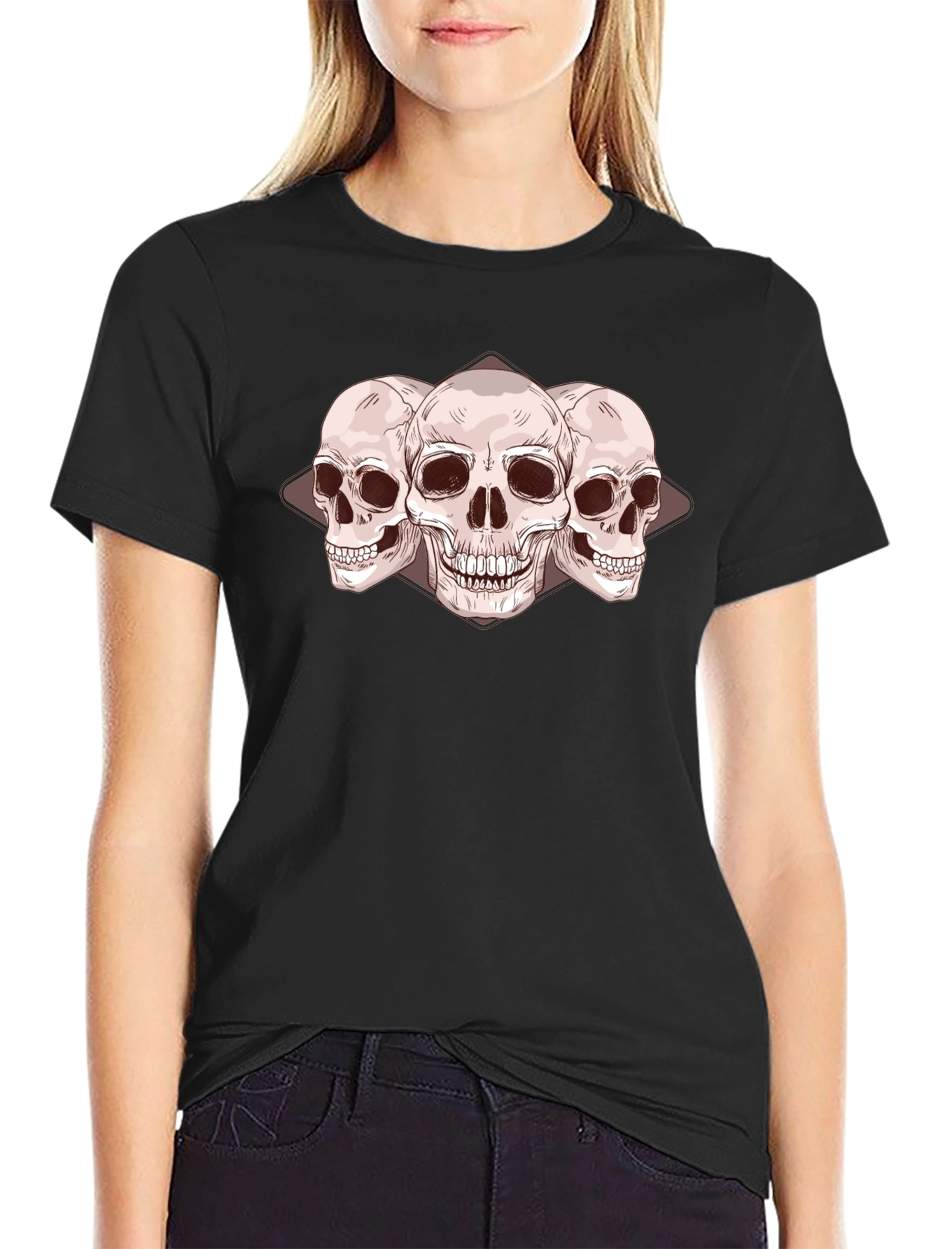 Skull Trio Graphic Tee - Dark Fashion