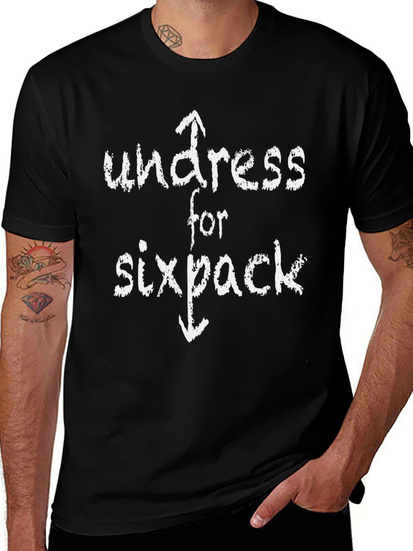 Undress for Sixpack Mens Black T-Shirt