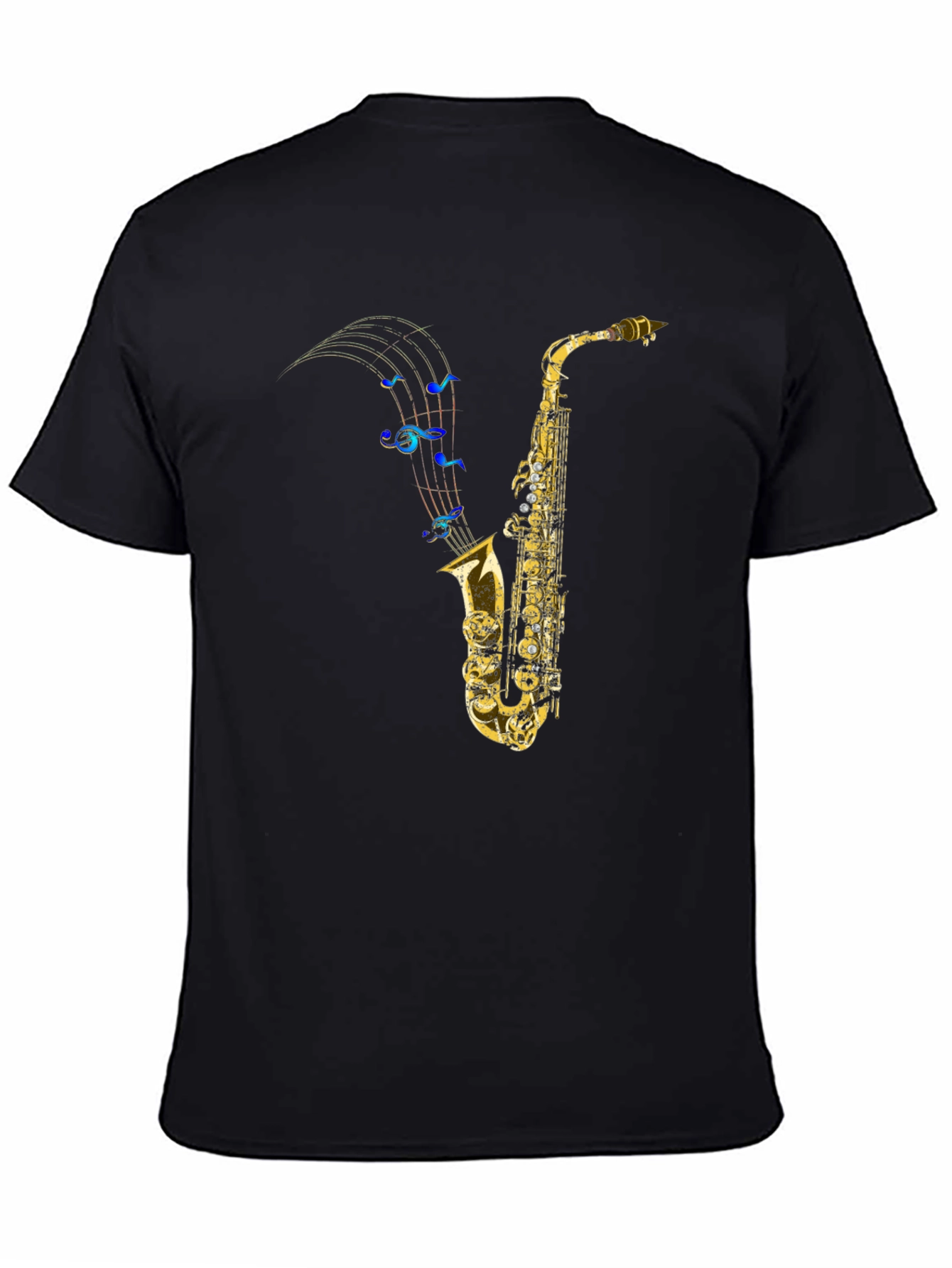 Saxophone Music Note Graphic T-Shirt