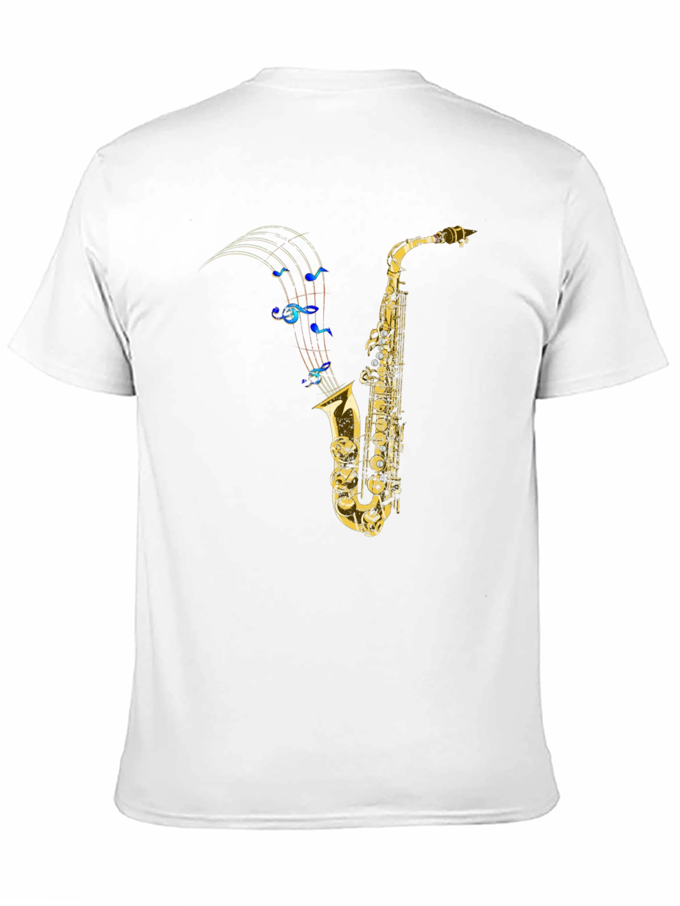 Saxophone Music Note Graphic T-Shirt