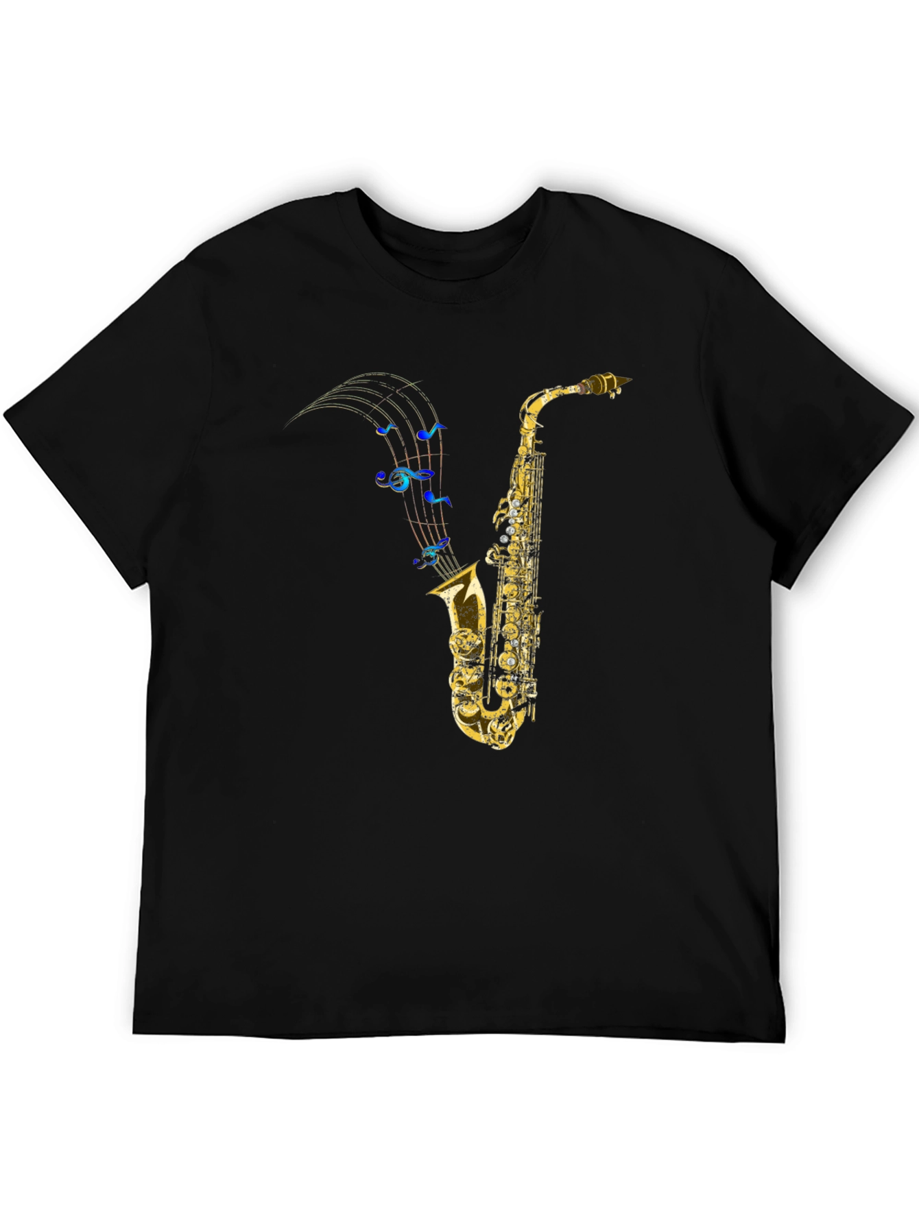 Saxophone Music Note Graphic T-Shirt