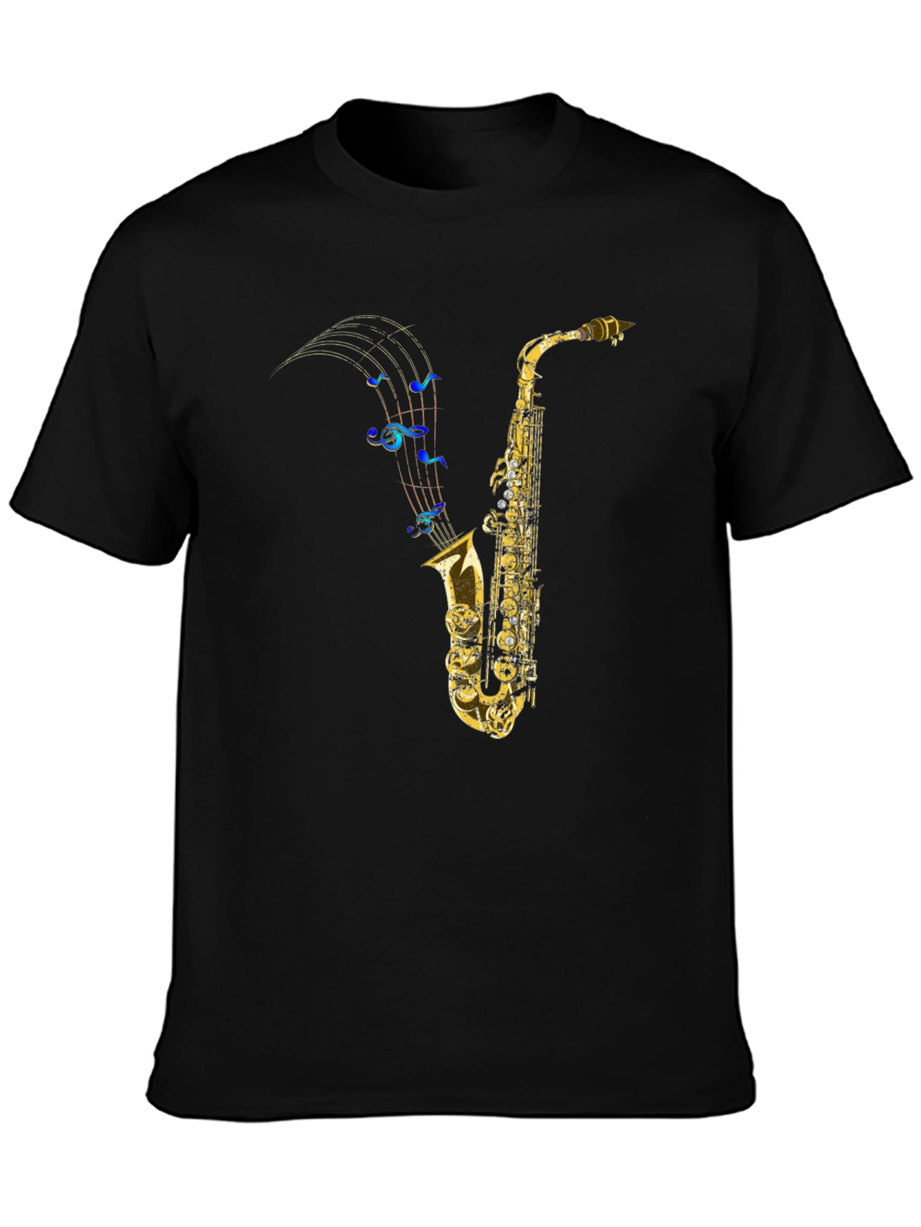 Saxophone Music Note Graphic T-Shirt
