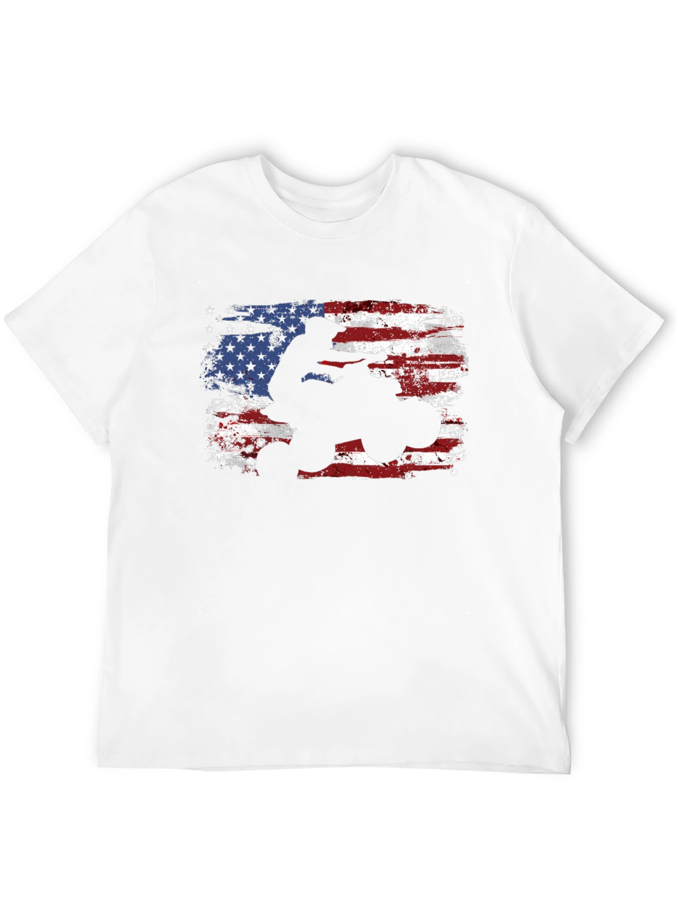 American Flag ATV Rider Black T-Shirt