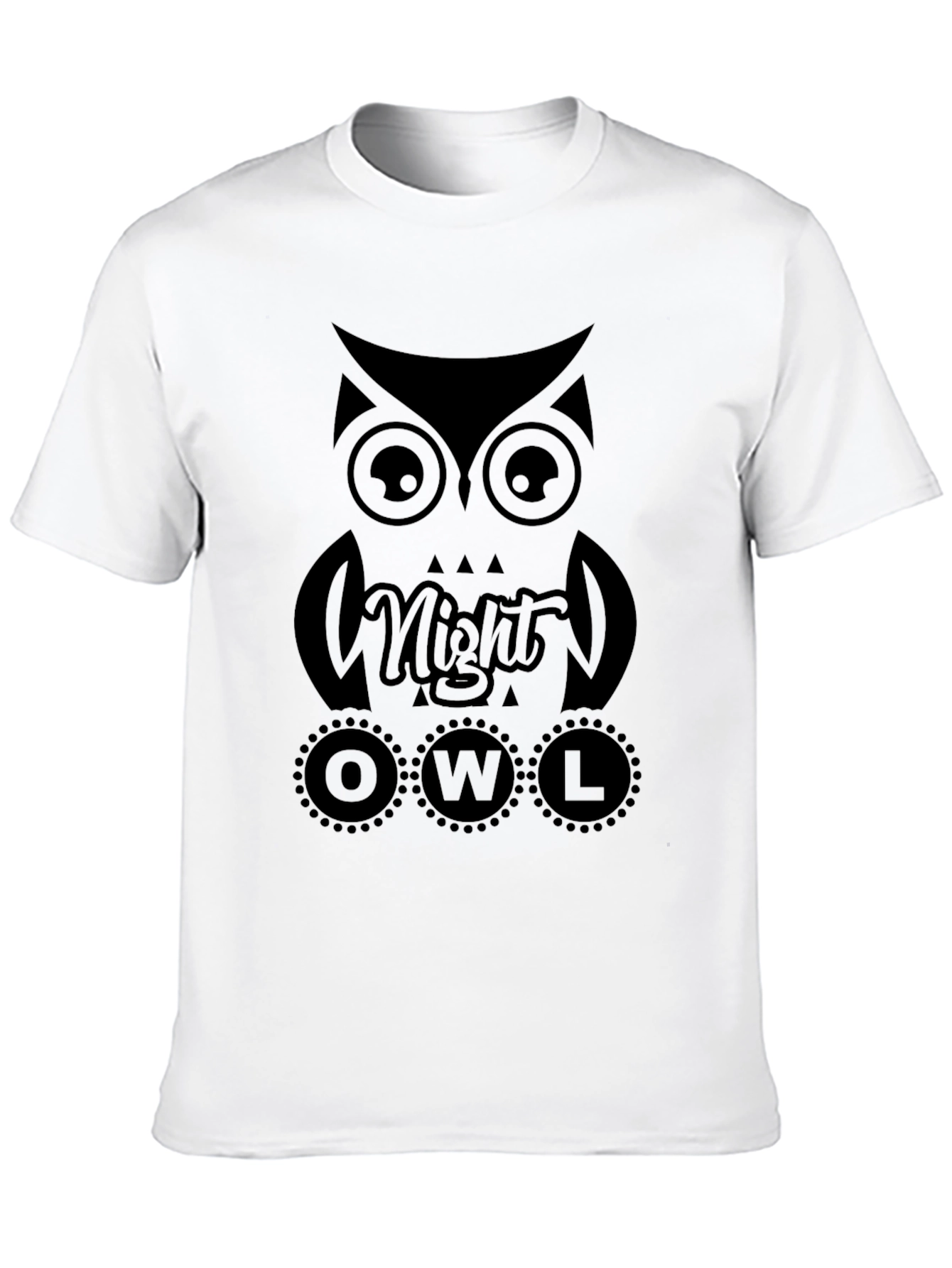 Night Owl Graphic Tee - Mens Black Cotton T-Shirt