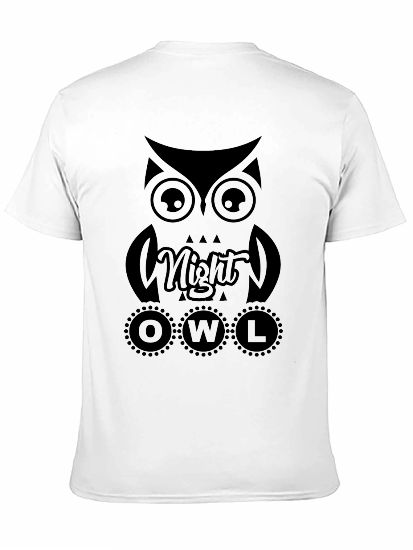 Night Owl Graphic Tee - Mens Black Cotton T-Shirt