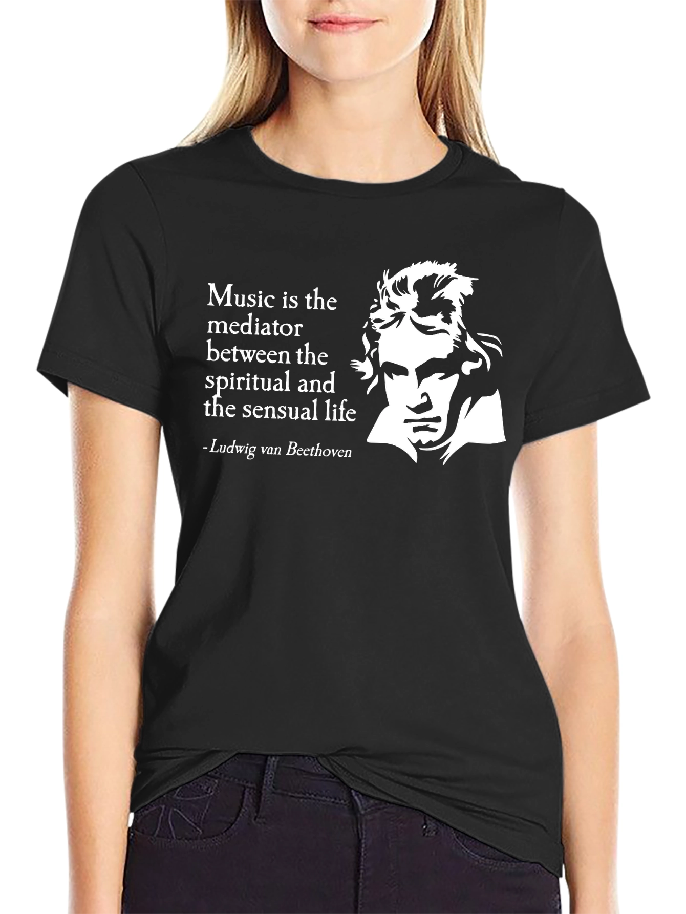 Beethoven Quote Graphic Tee - Music is Life