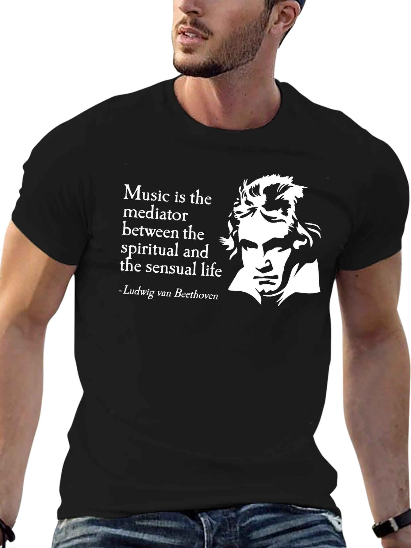 Beethoven Quote Graphic Tee - Music is Life