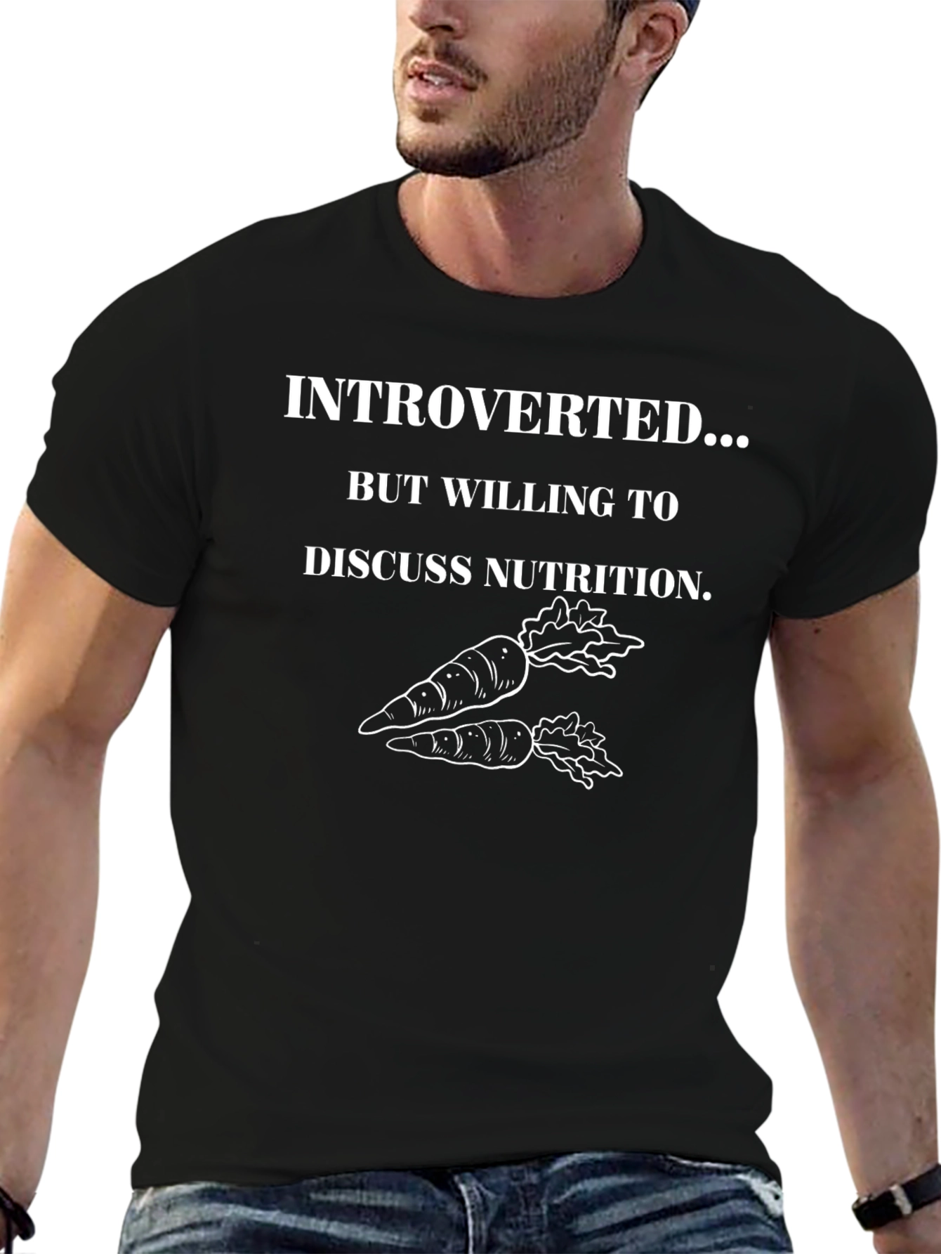 Introverted Nutritionist Black T-Shirt