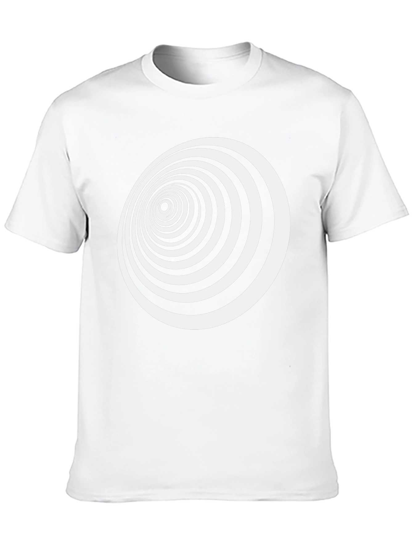 Hypnotic Black Tee - Spiral Optical Illusion Design