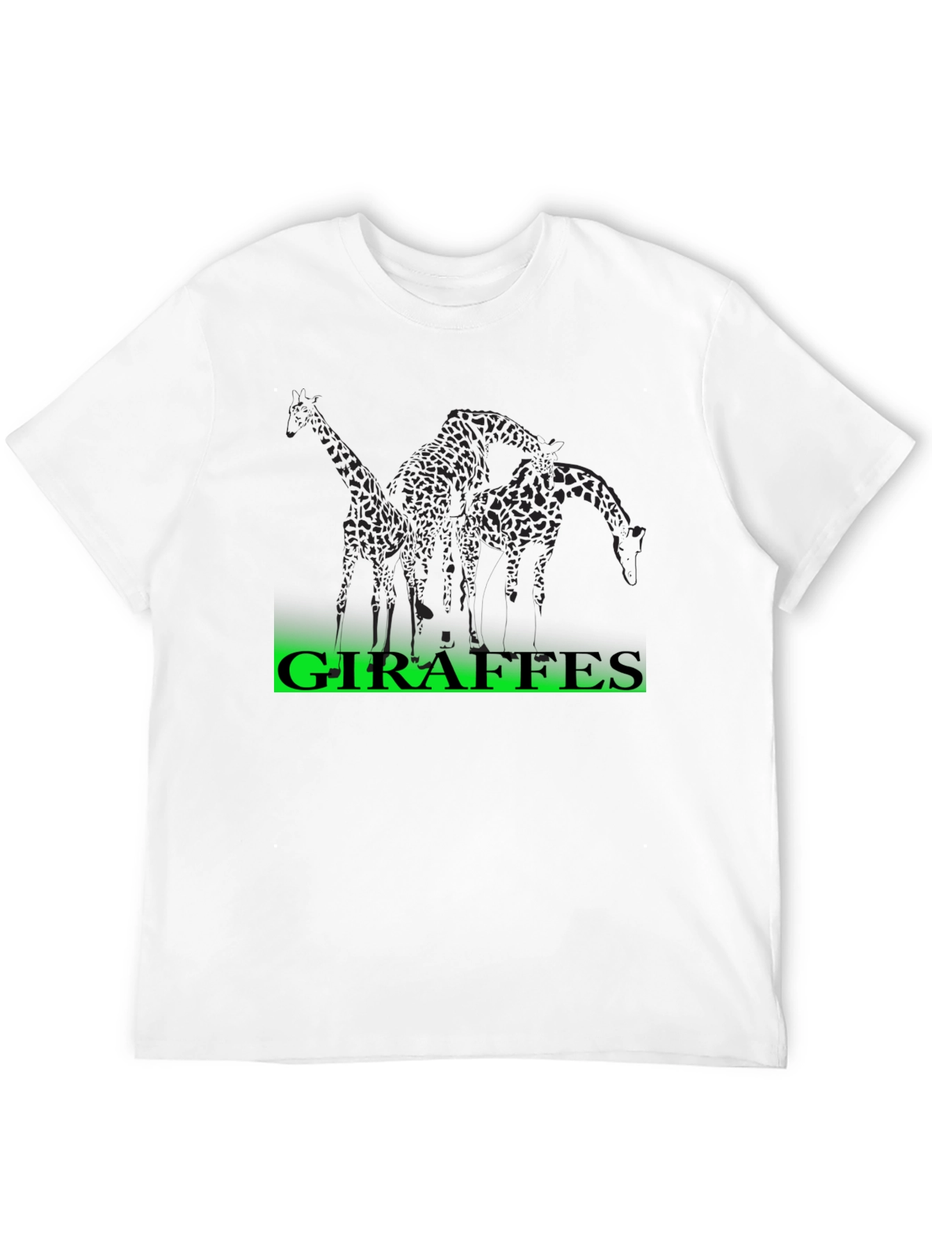 Giraffe Graphic Print Tee - Casual Black T-Shirt