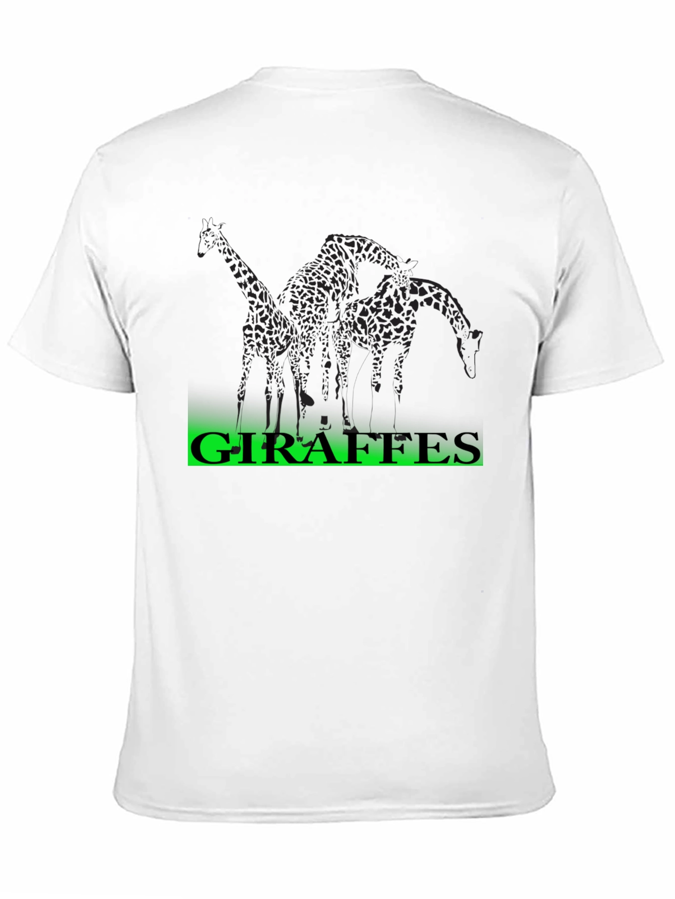 Giraffe Graphic Print Tee - Casual Black T-Shirt
