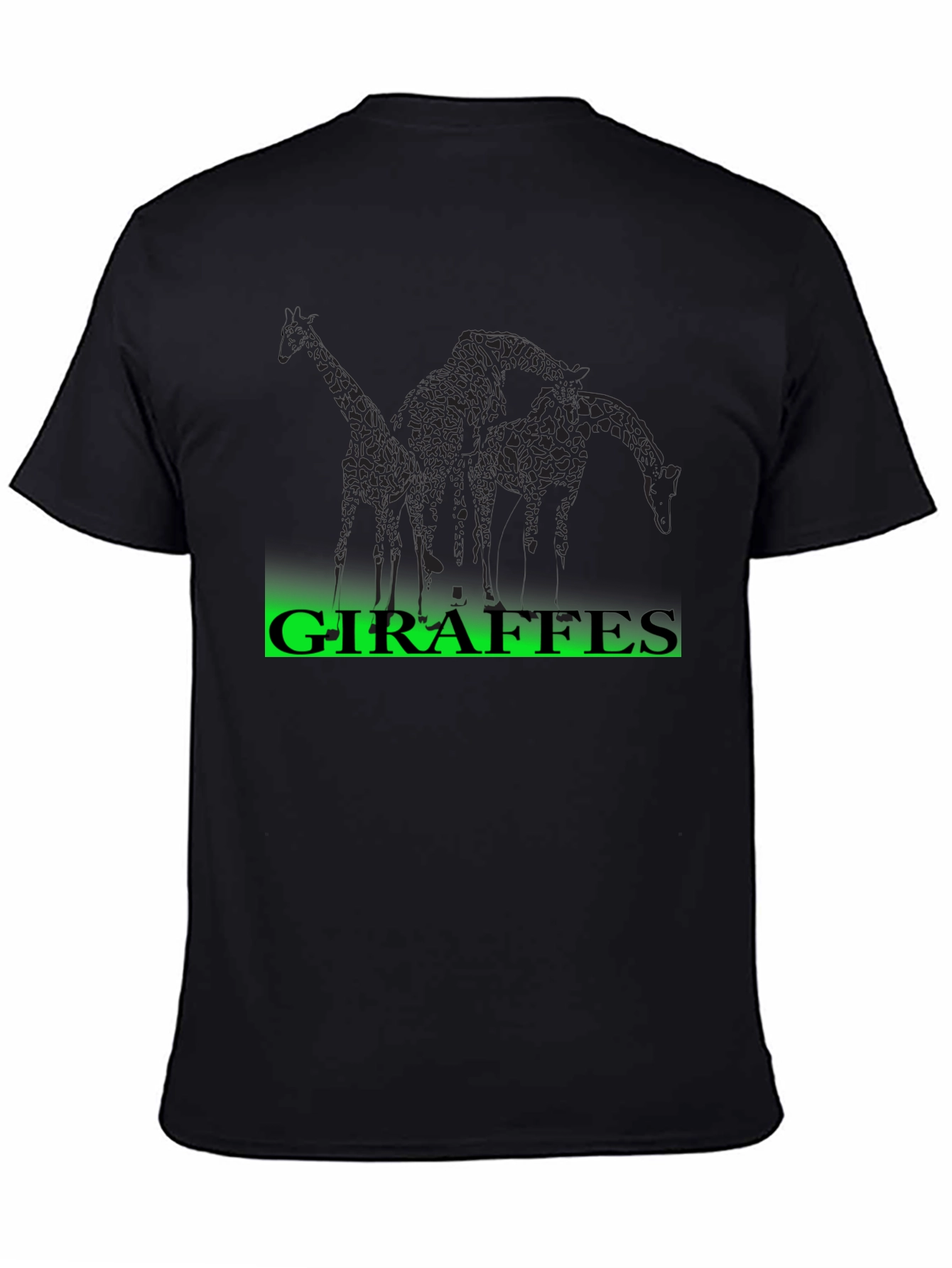 Giraffe Graphic Print Tee - Casual Black T-Shirt