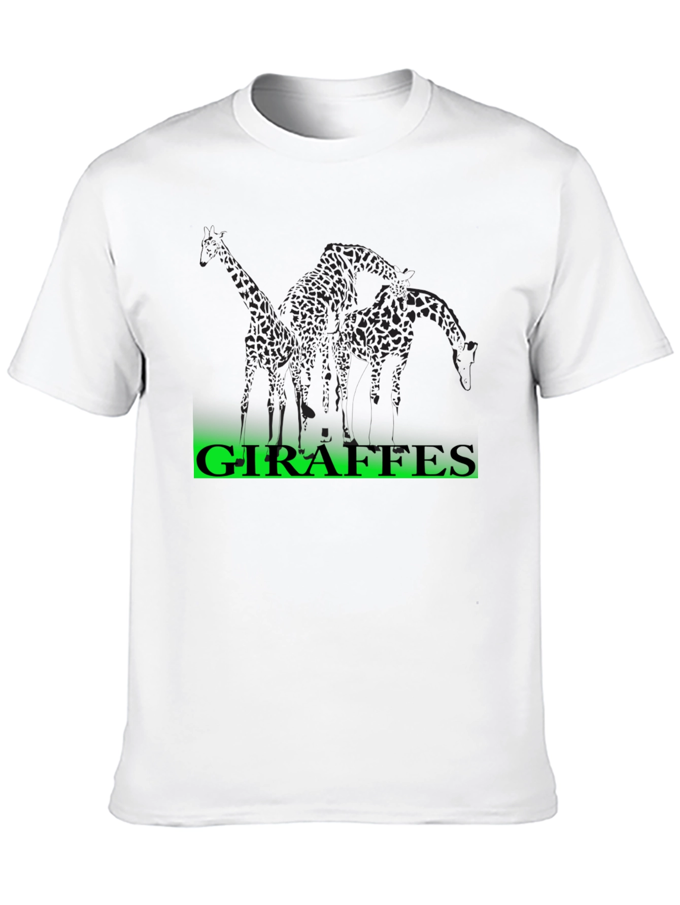 Giraffe Graphic Print Tee - Casual Black T-Shirt