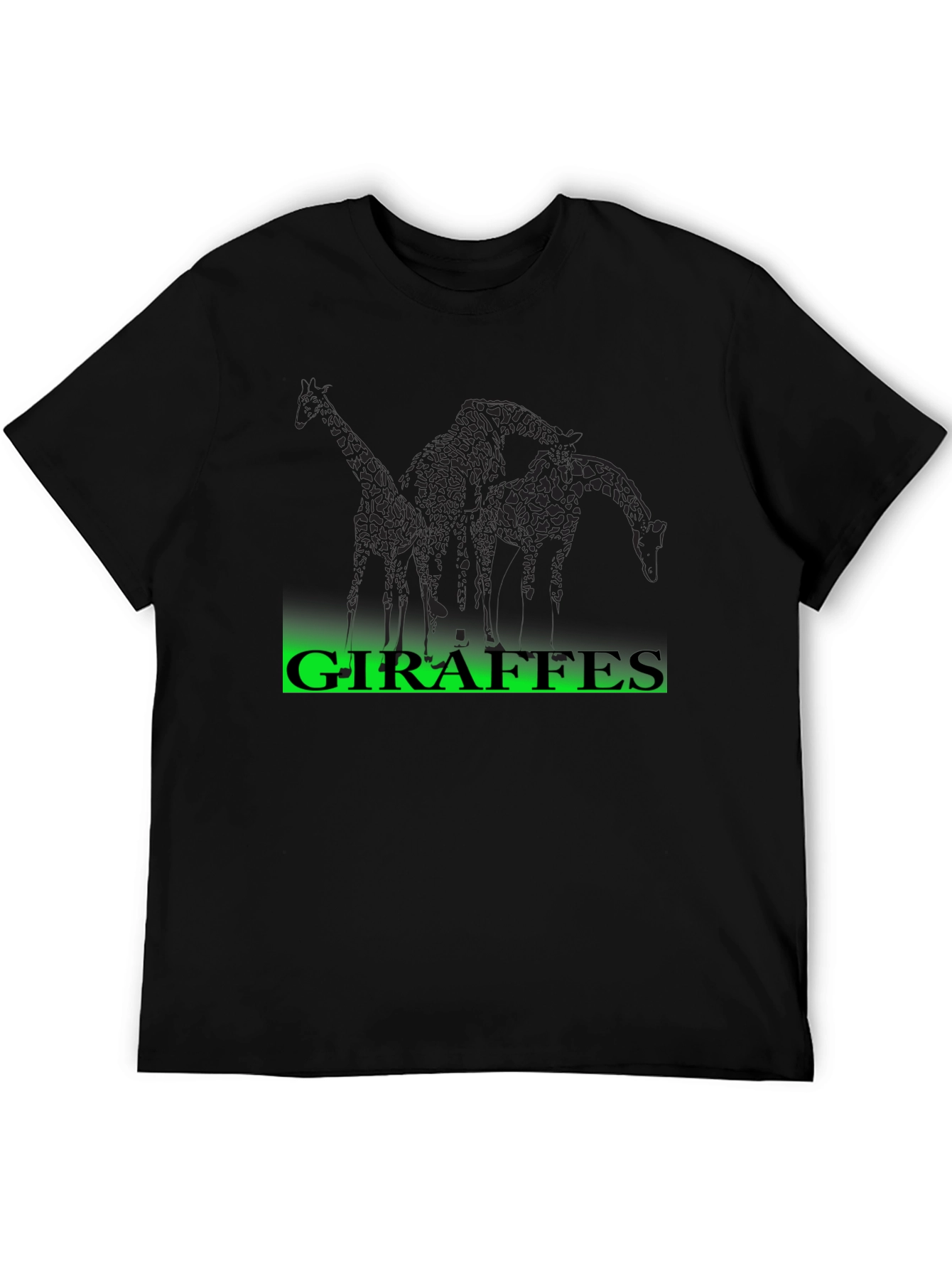 Giraffe Graphic Print Tee - Casual Black T-Shirt