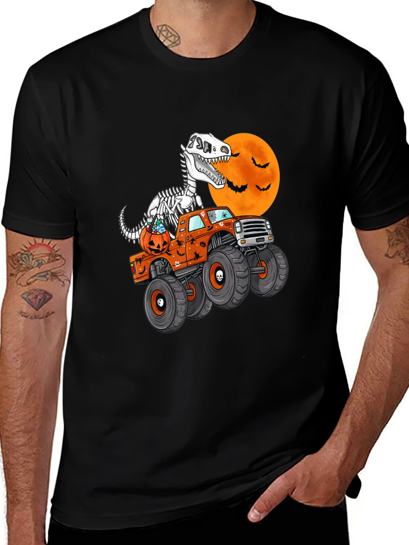 Halloween Dinosaur Monster Truck T-Shirt