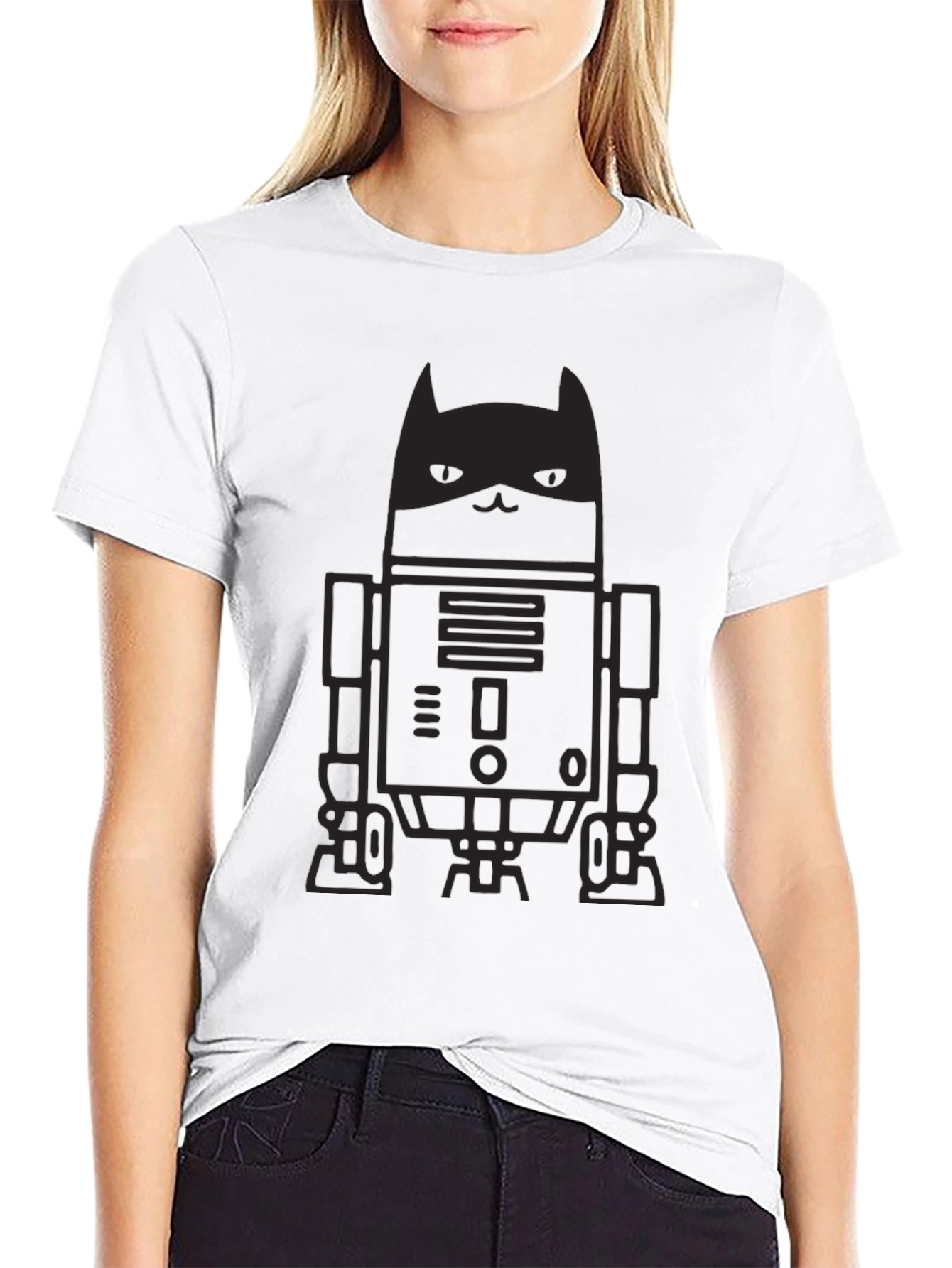 Dark Knight Cat Robot Graphic Tee