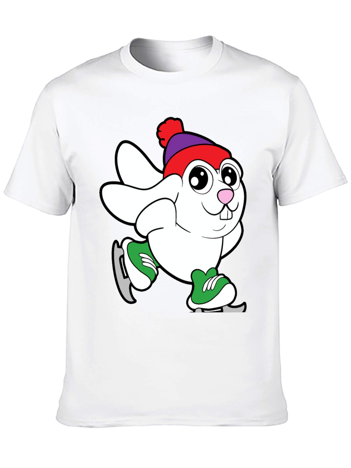 Bunny Ice Skating Graphic T-Shirt