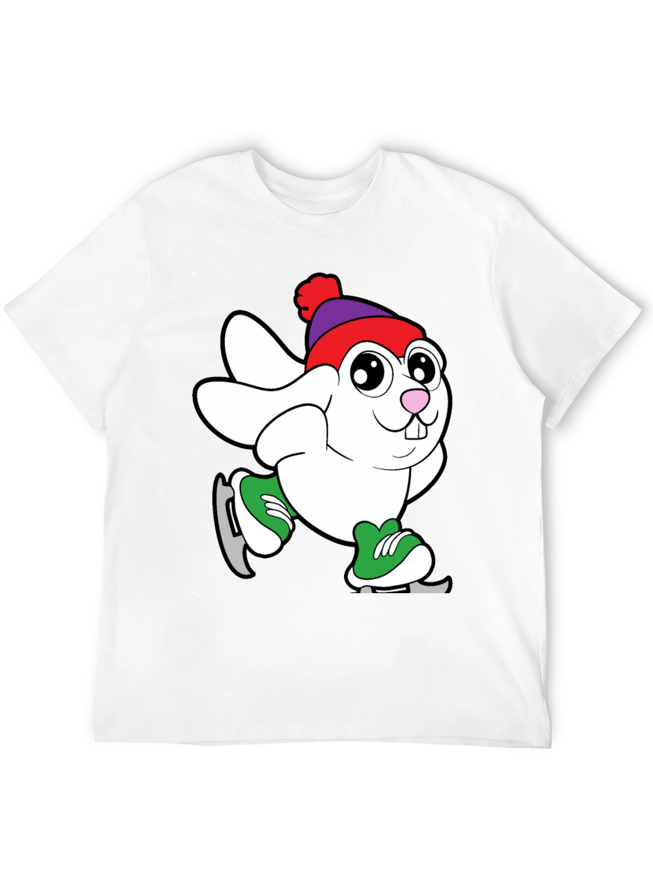 Bunny Ice Skating Graphic T-Shirt
