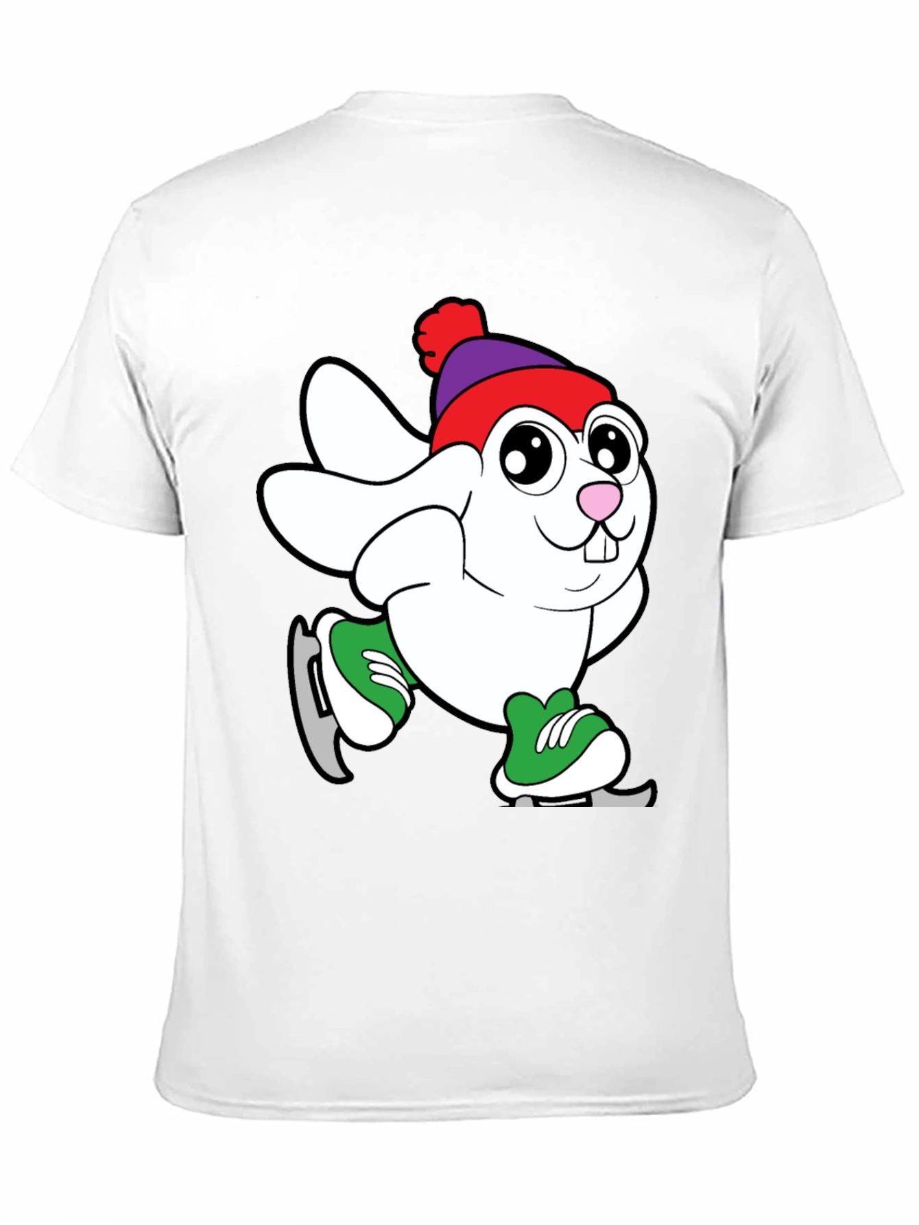 Bunny Ice Skating Graphic T-Shirt