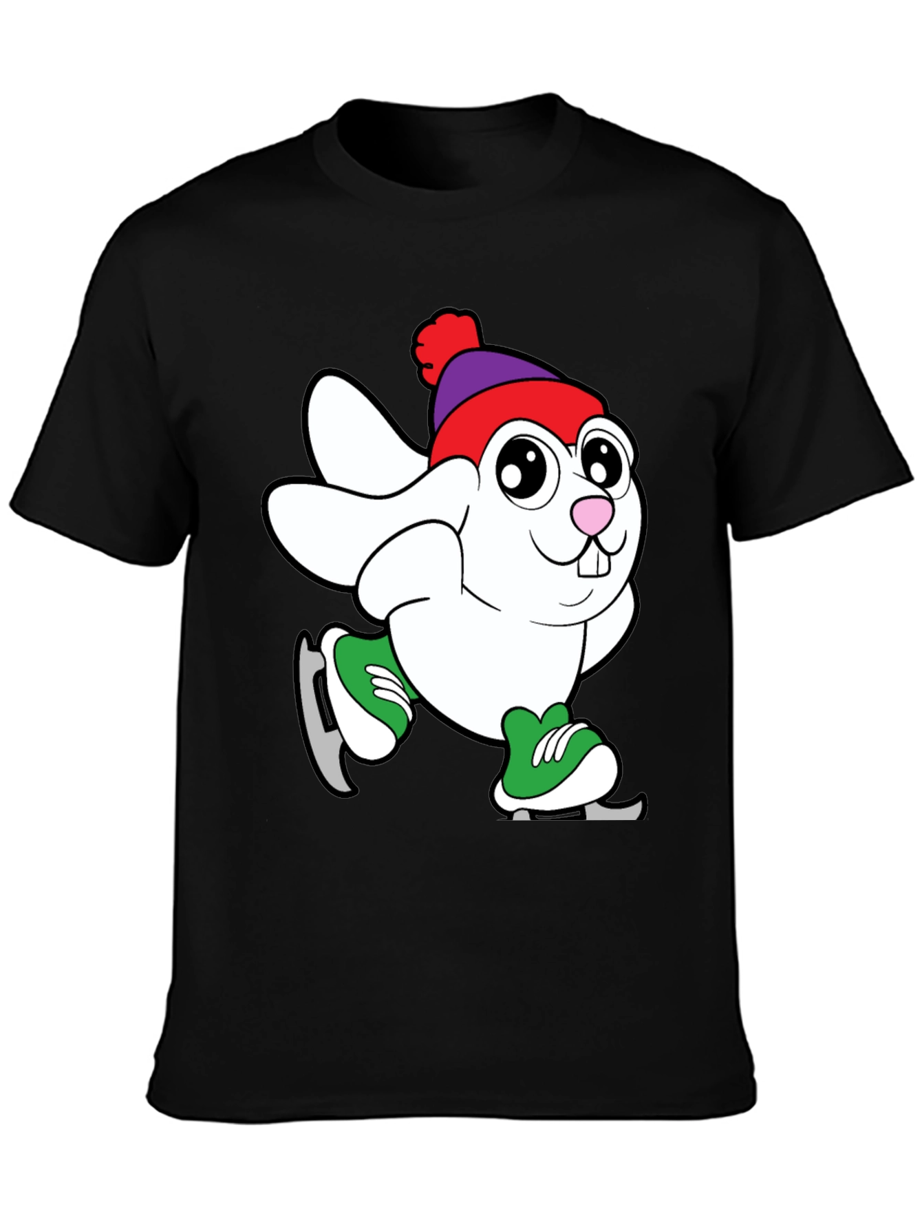 Bunny Ice Skating Graphic T-Shirt