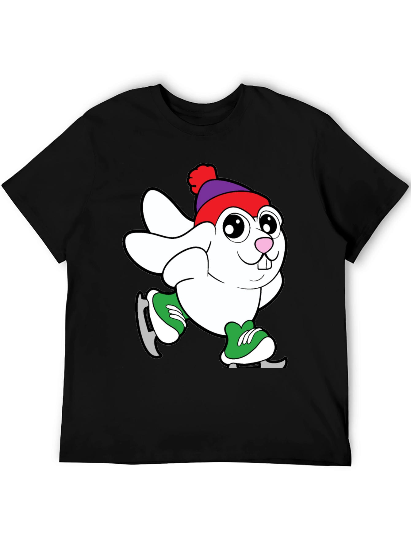 Bunny Ice Skating Graphic T-Shirt