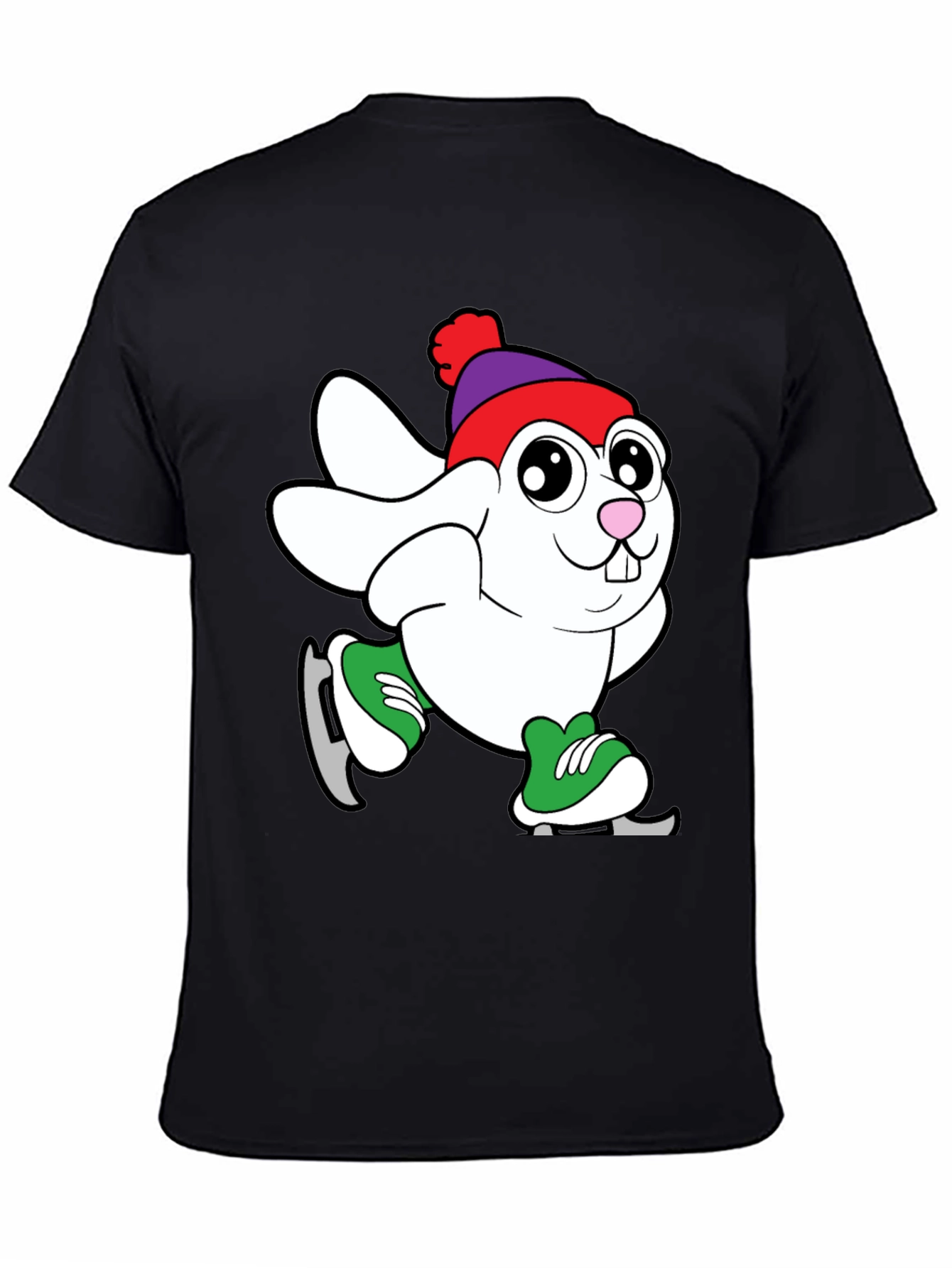 Bunny Ice Skating Graphic T-Shirt
