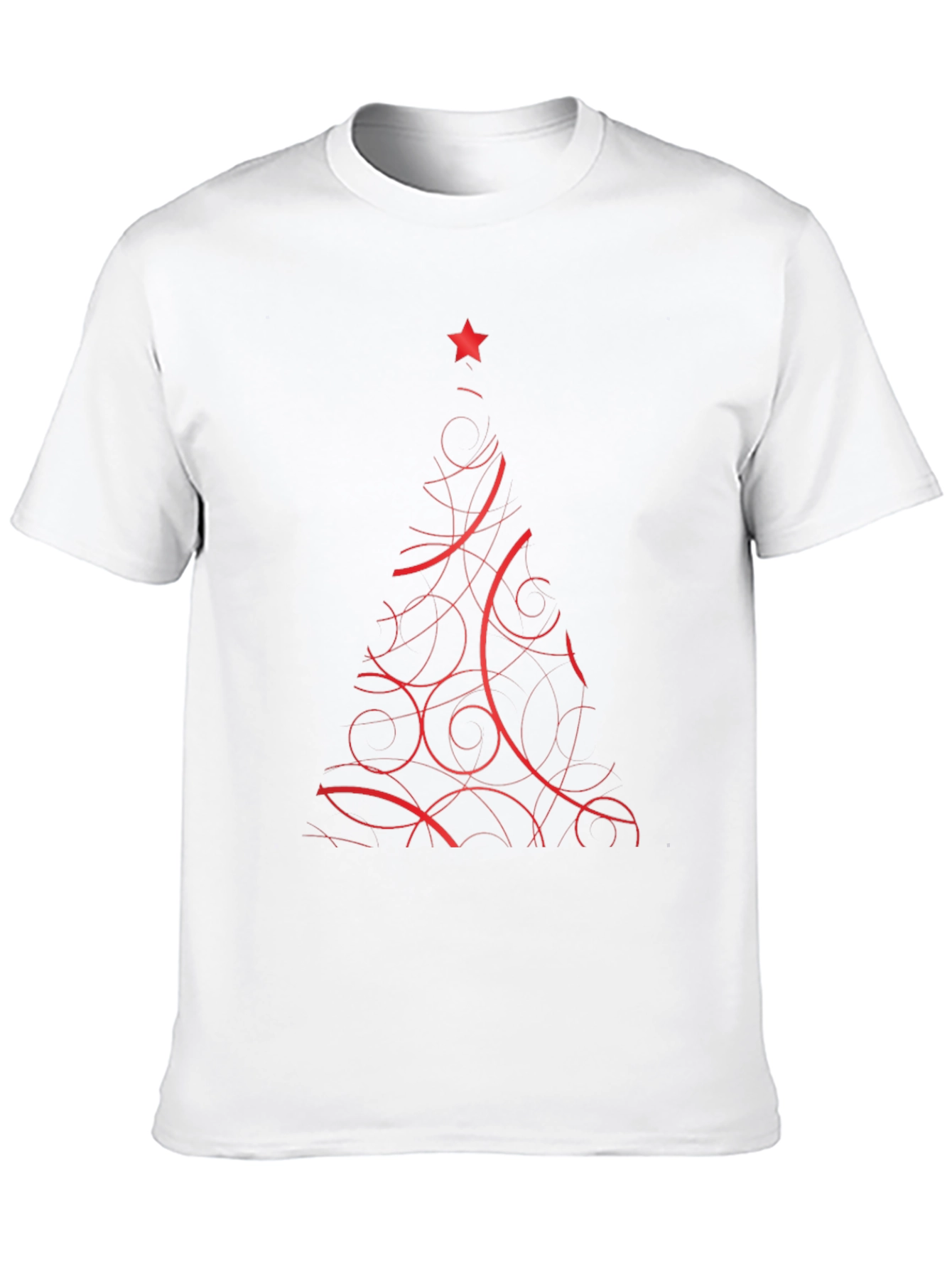 Festive Christmas Tree Graphic Tee - Black