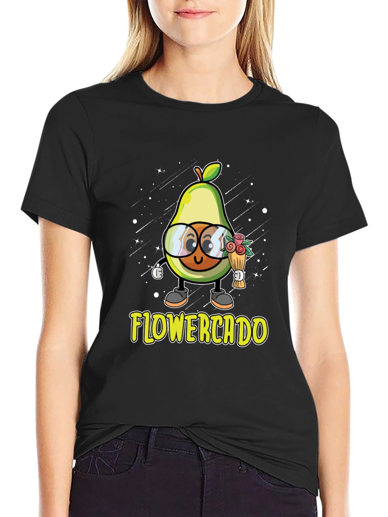 Flowercado T-Shirt - Cute Avocado with Flowers Graphic Tee