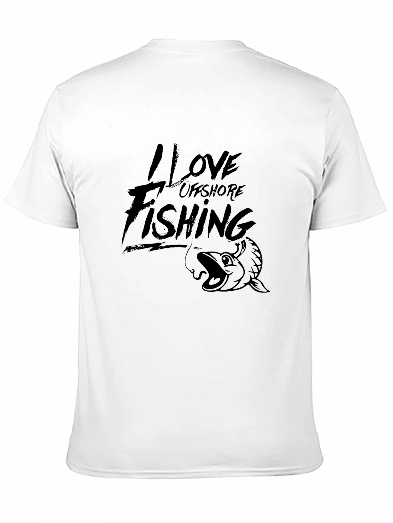 I Love Offshore Fishing Black T-Shirt