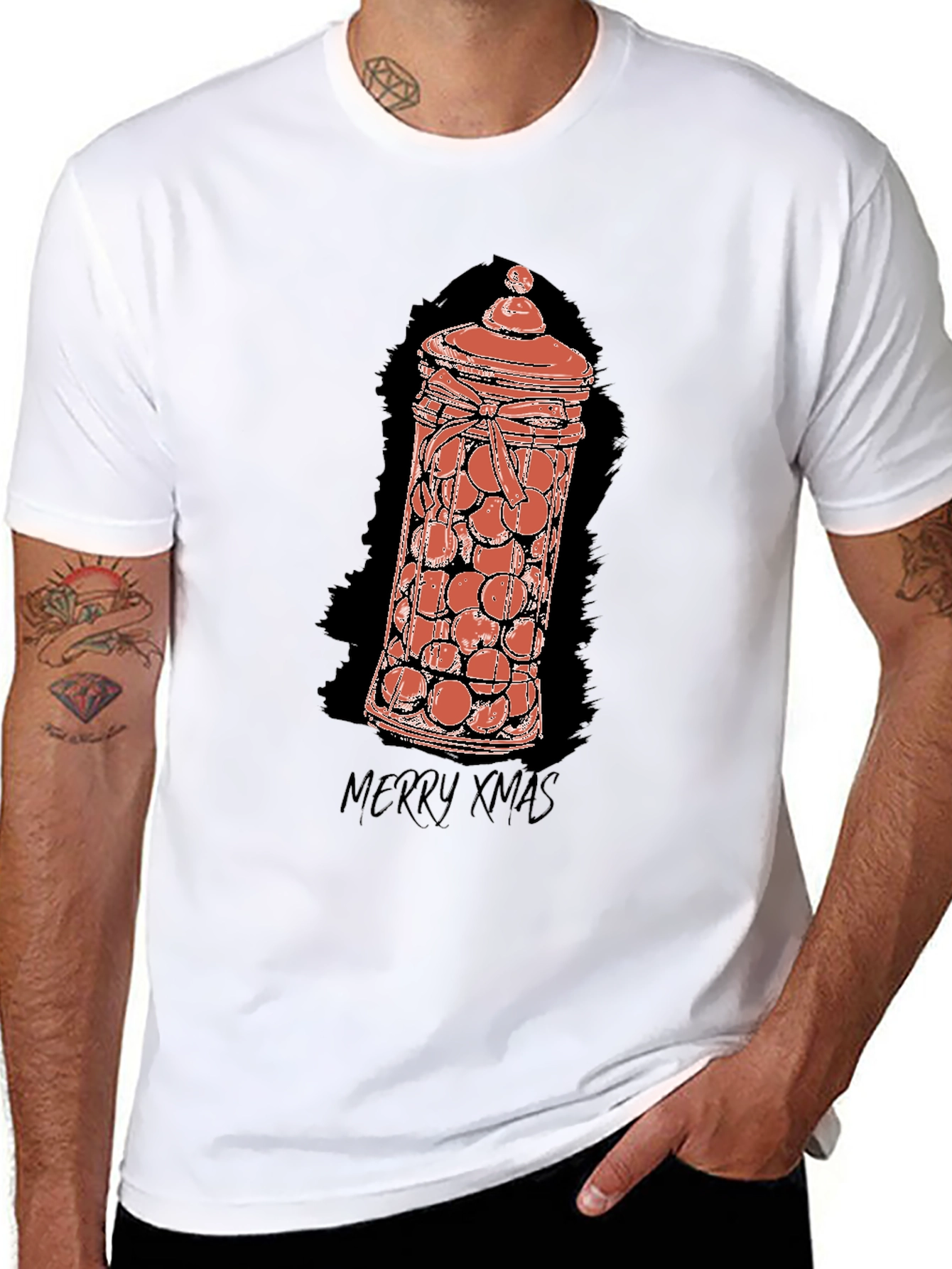 Merry Xmas Candy Jar Graphic Tee