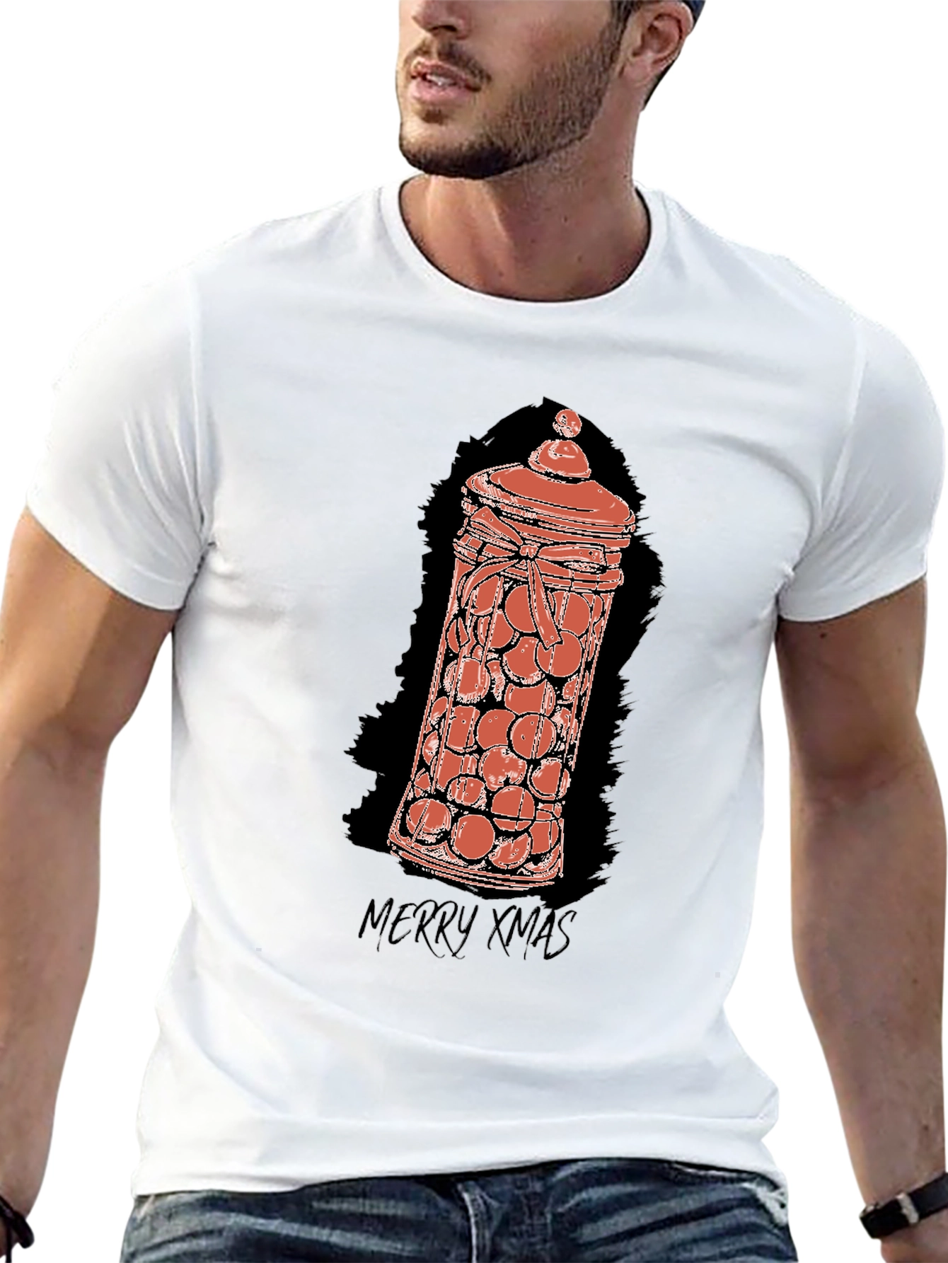 Merry Xmas Candy Jar Graphic Tee