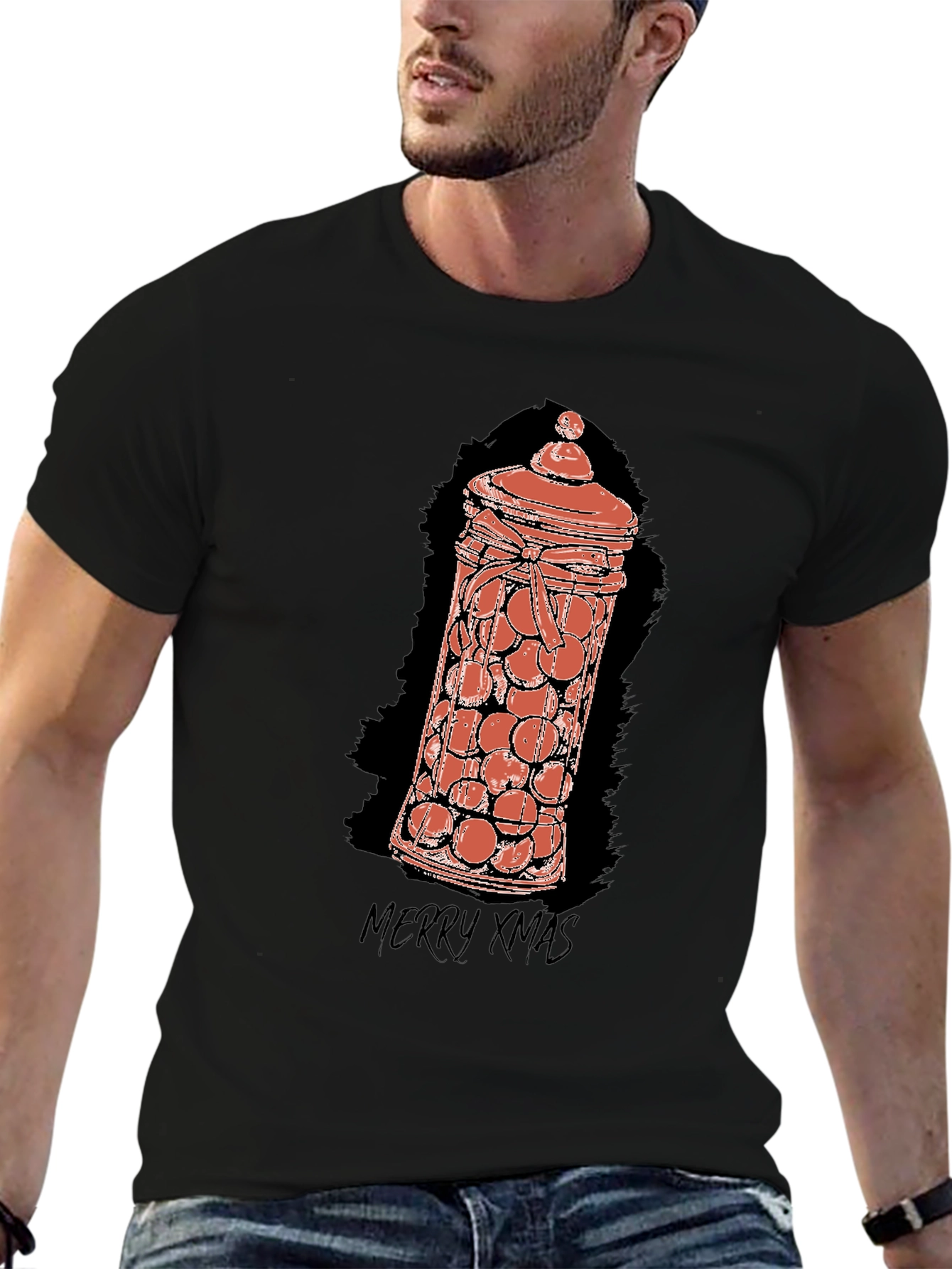 Merry Xmas Candy Jar Graphic Tee