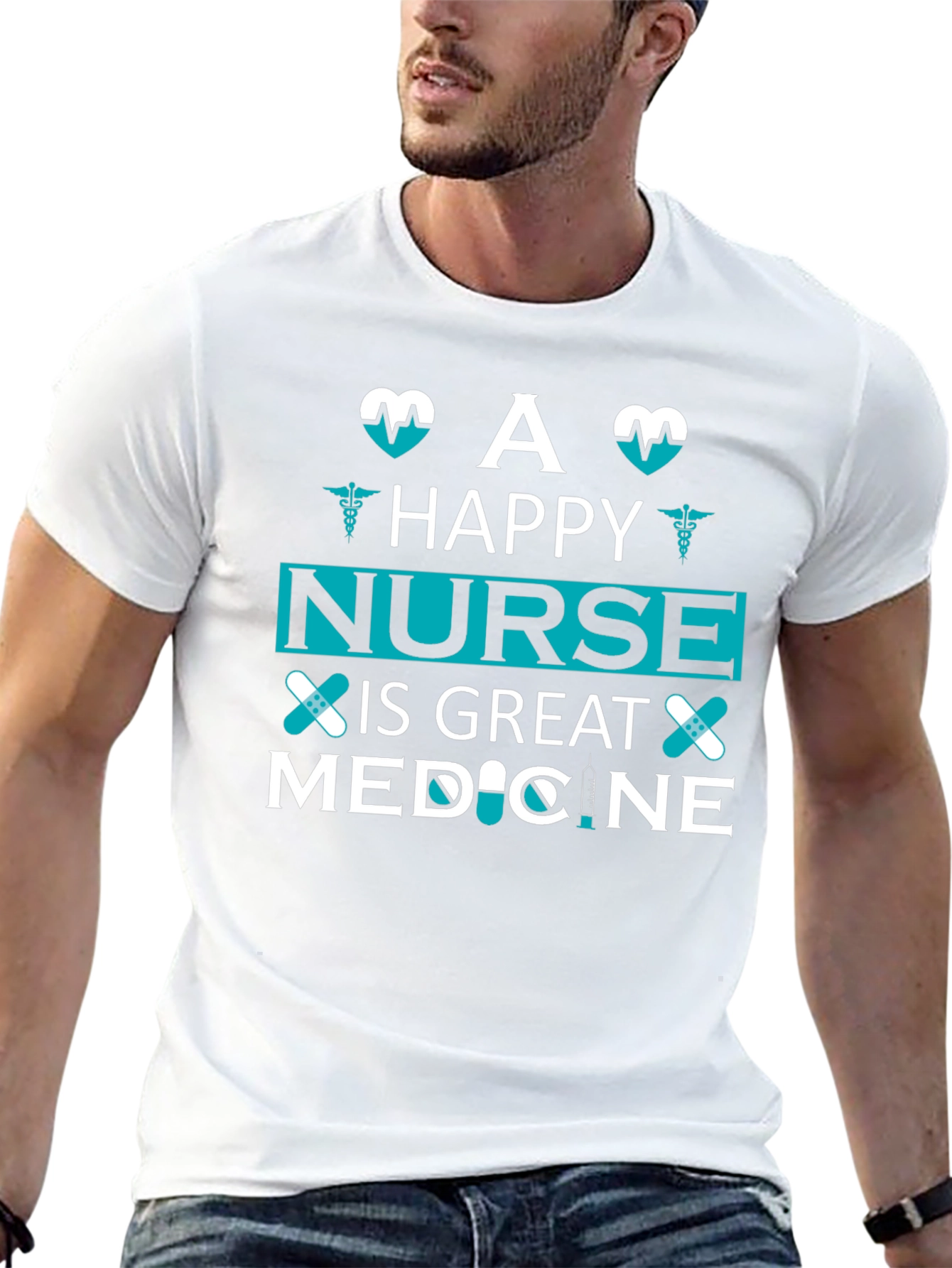 Happy Nurse Medicine T-Shirt Unisex Black