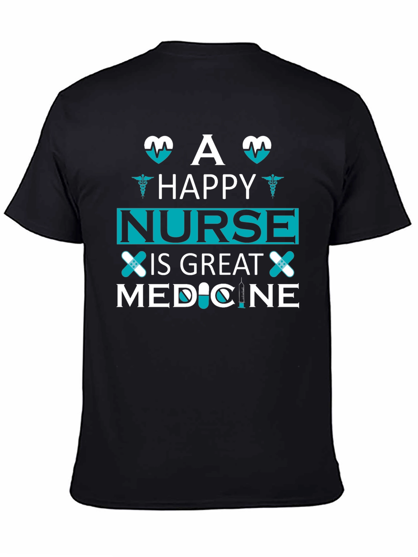 Happy Nurse Medicine T-Shirt Unisex Black