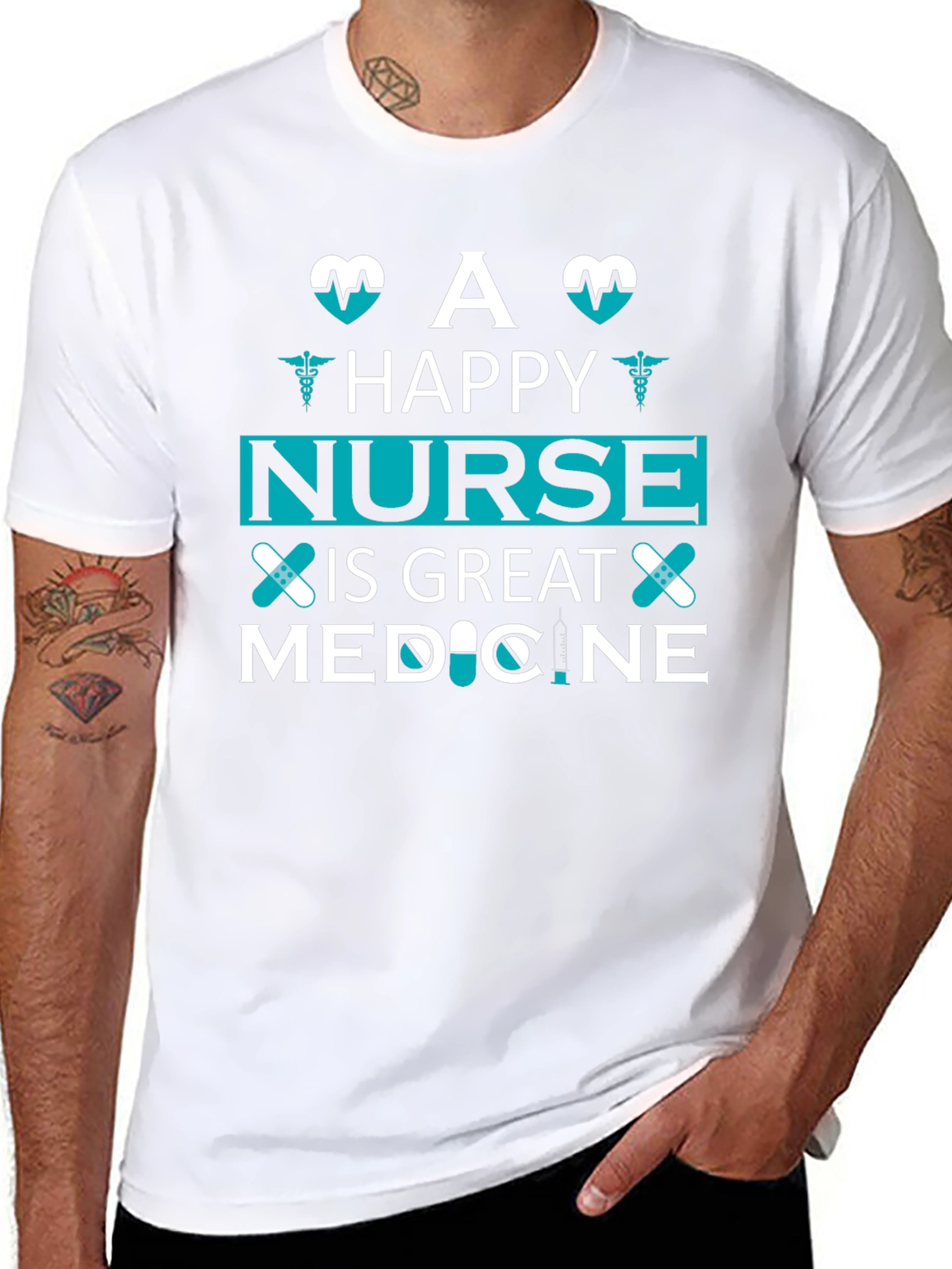 Happy Nurse Medicine T-Shirt Unisex Black