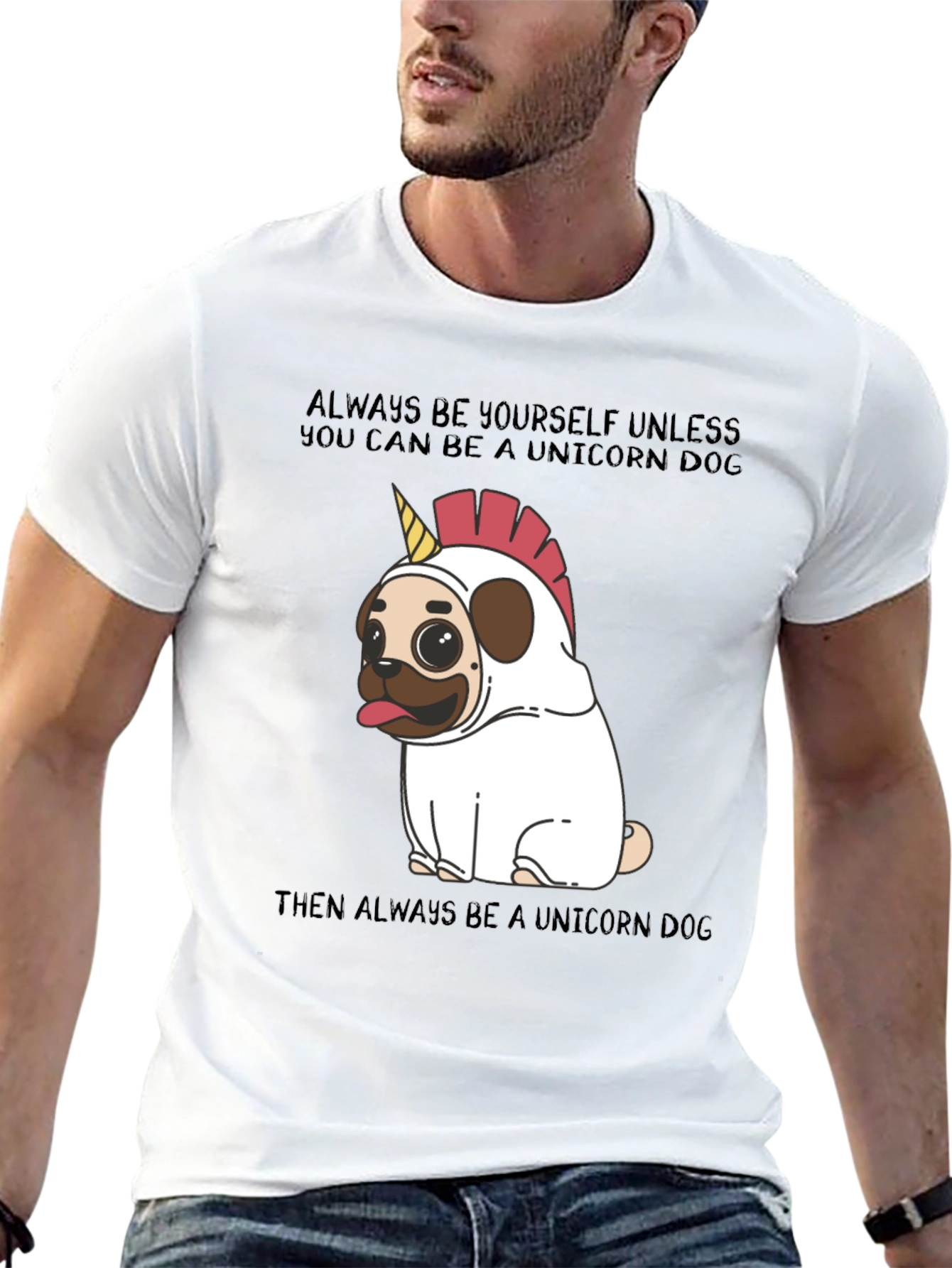 Unicorn Dog T-Shirt: Always Be Yourself!