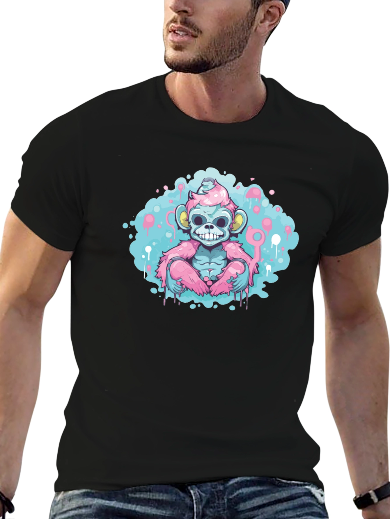 Cartoon Monkey Graphic Tee