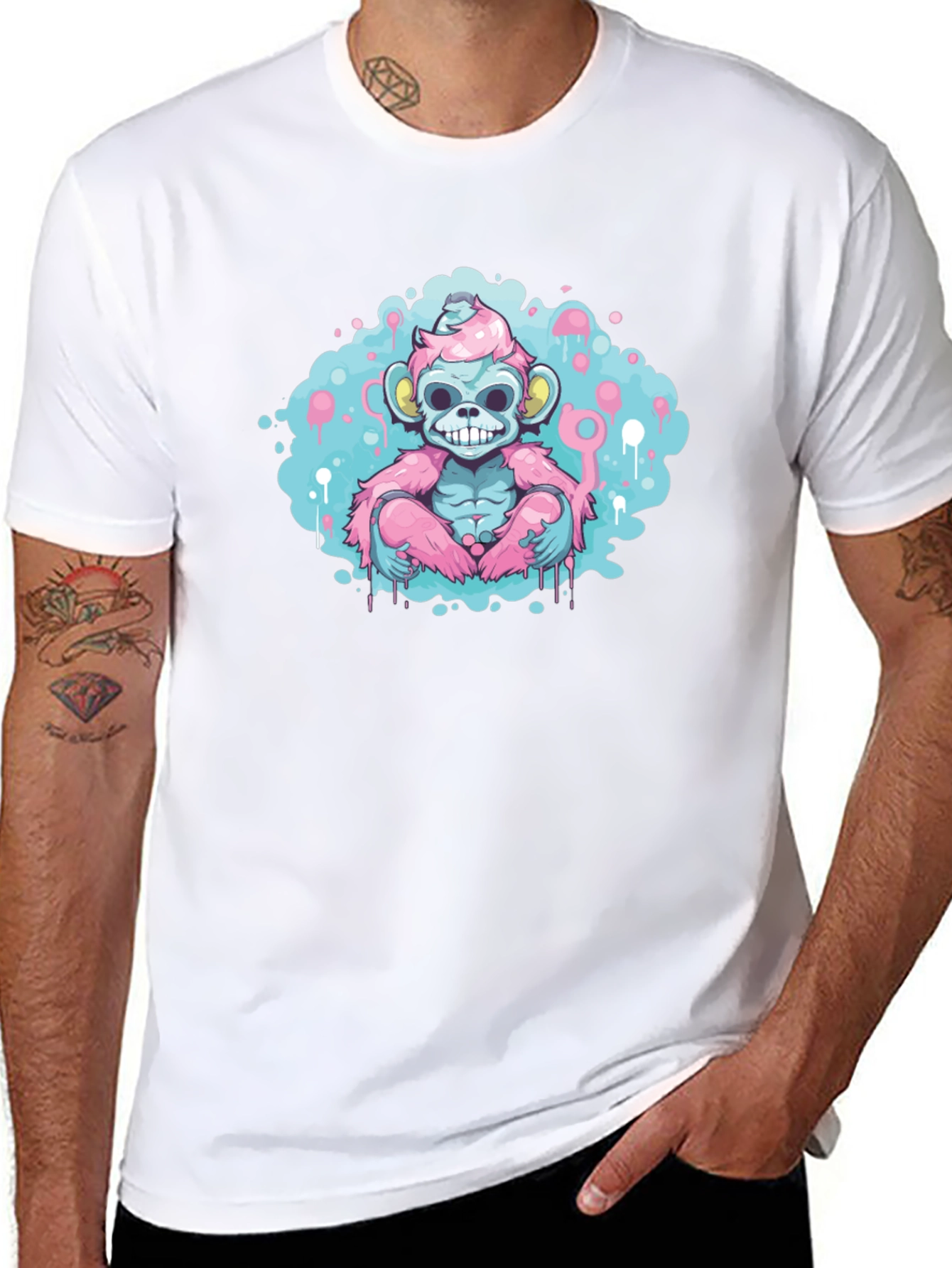 Cartoon Monkey Graphic Tee