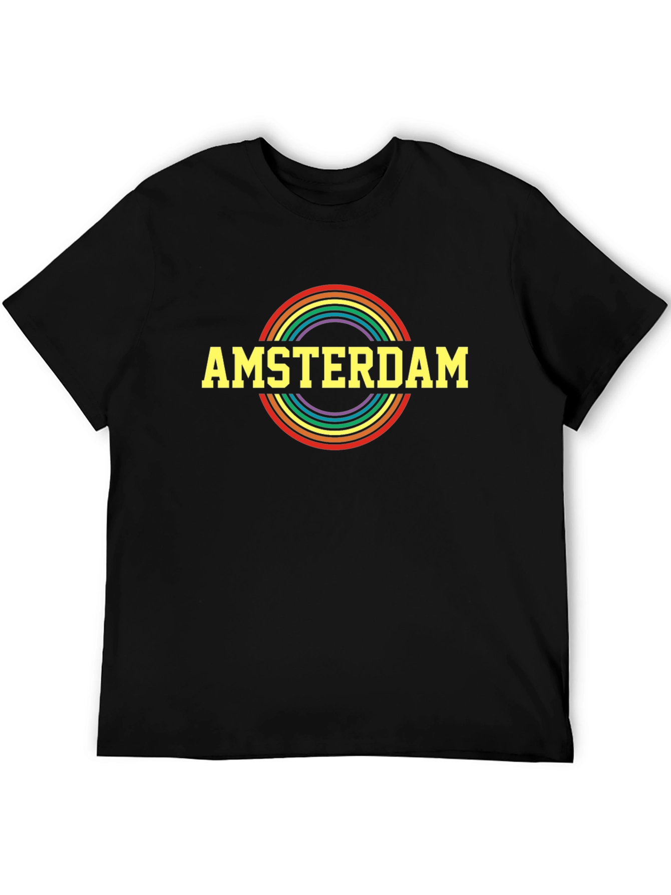 Amsterdam Pride Rainbow T-Shirt - Black