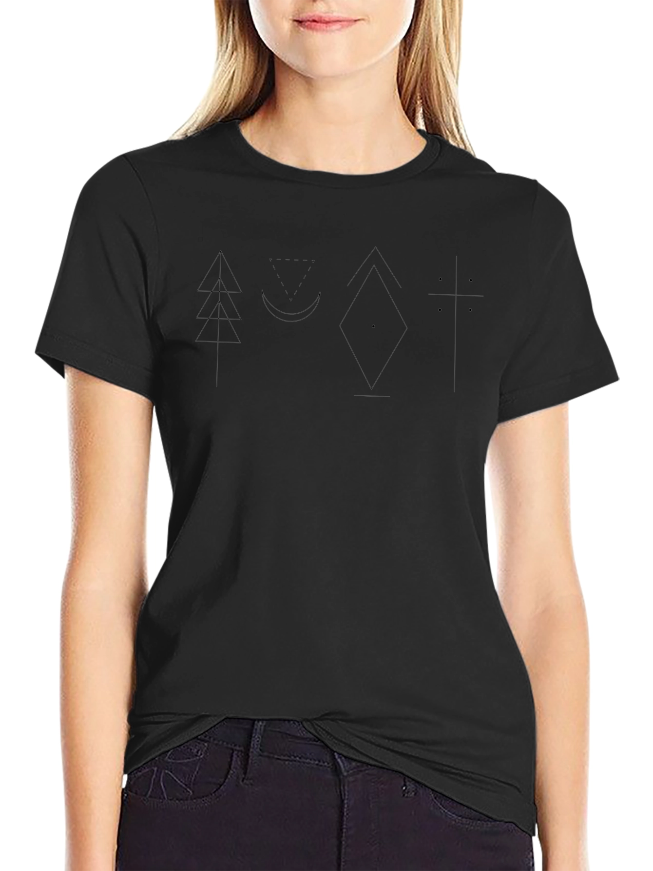 Geometric Design Black T-Shirt | Modern Graphic Tee