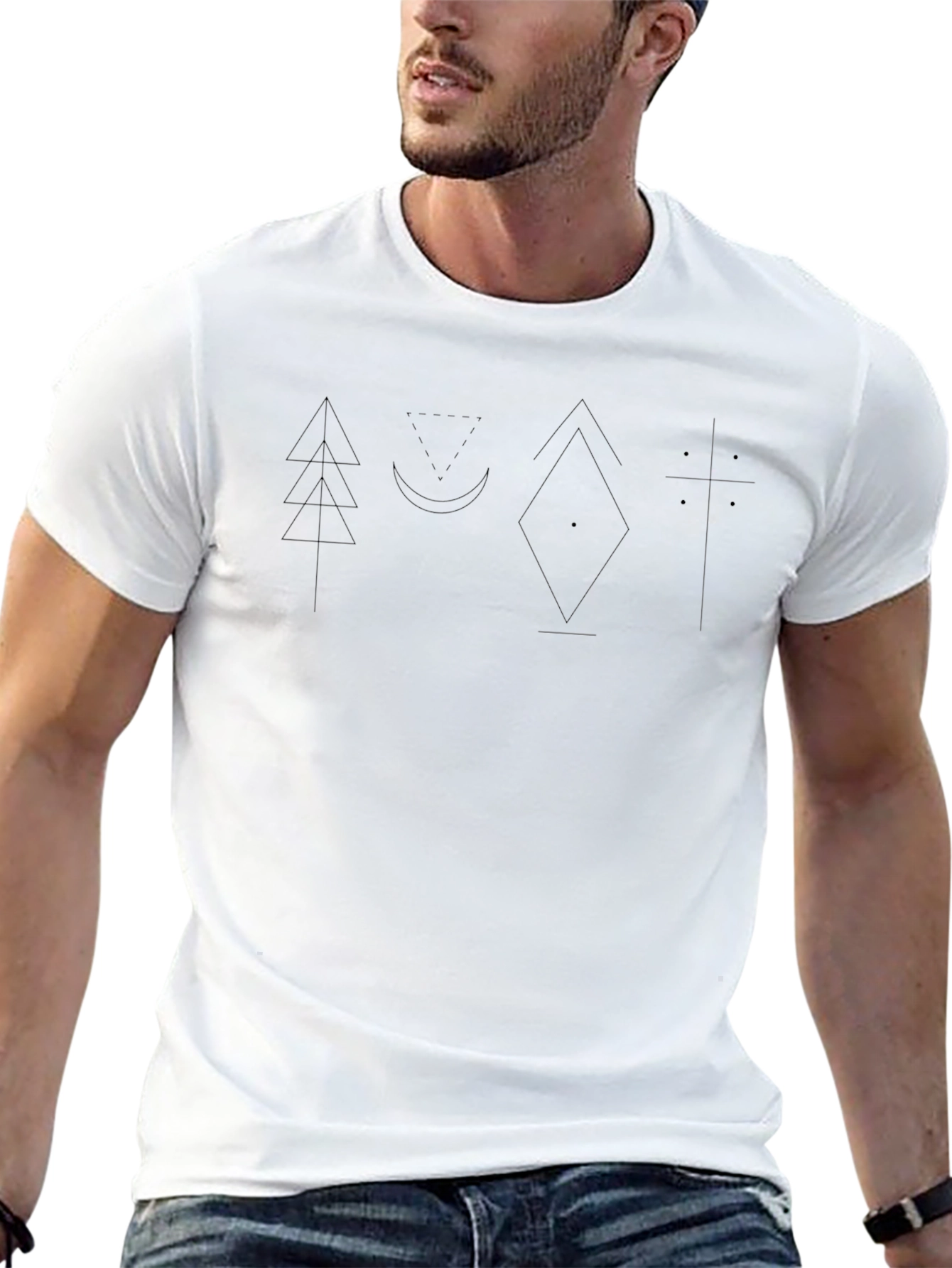 Geometric Design Black T-Shirt | Modern Graphic Tee