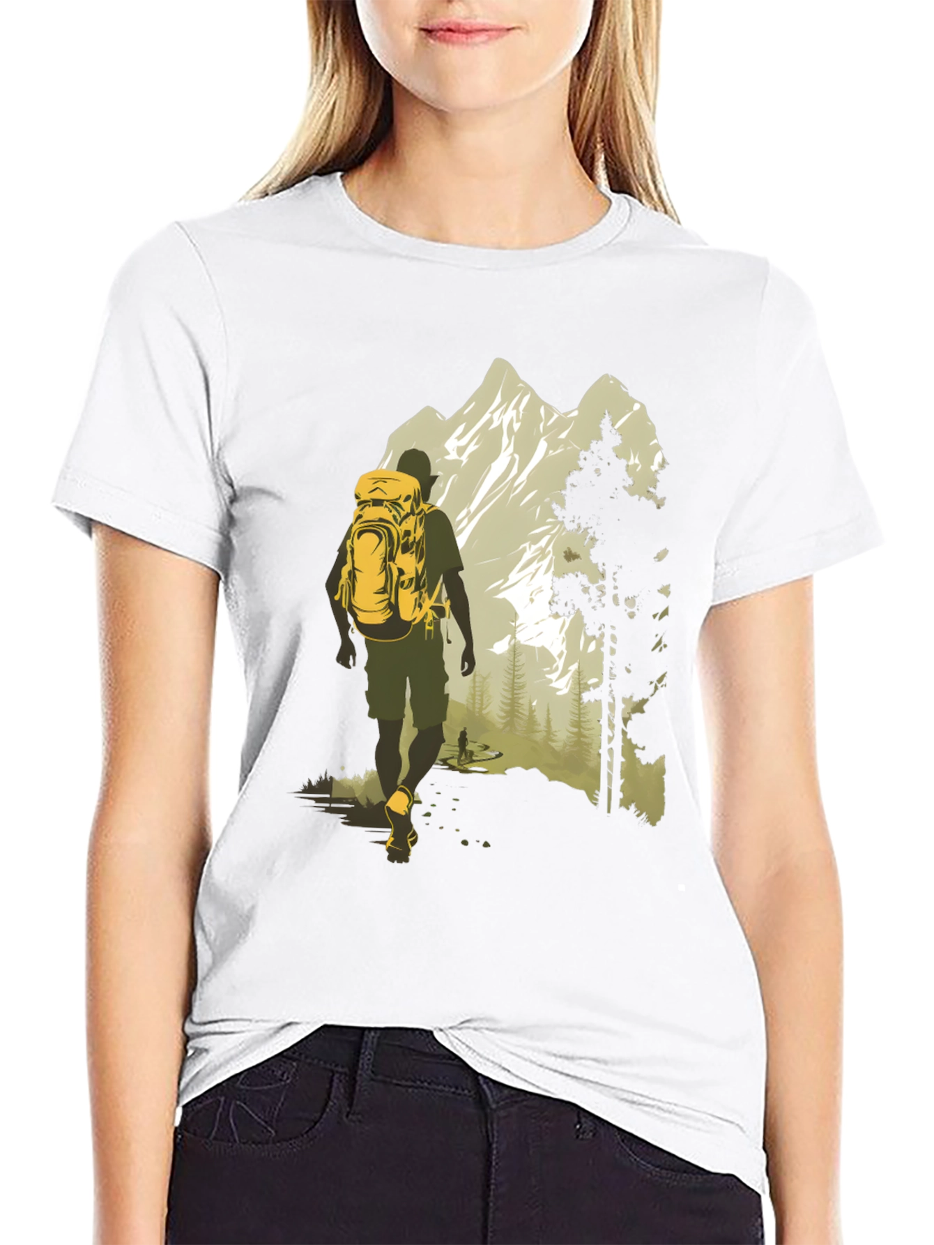 Adventure Awaits T-Shirt - Mountain Hiker Graphic Tee