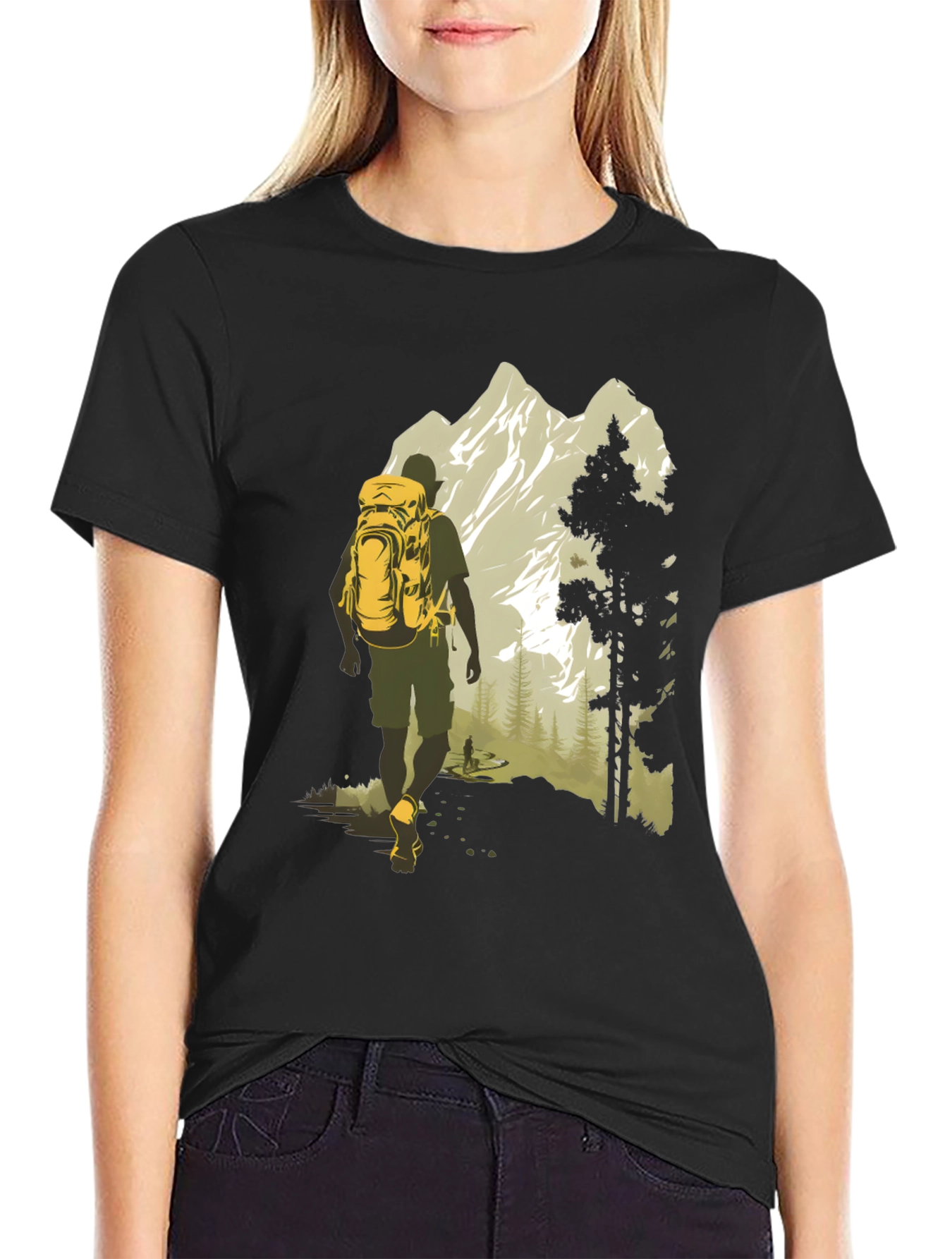 Adventure Awaits T-Shirt - Mountain Hiker Graphic Tee
