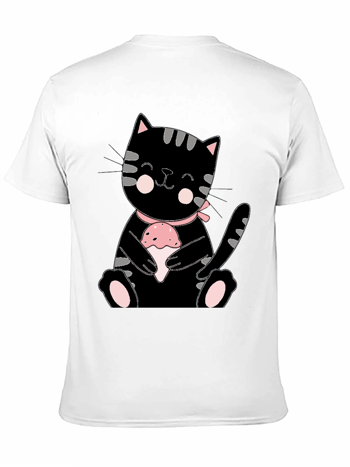 Cute Kitten Holding Cupcake Graphic T-Shirt