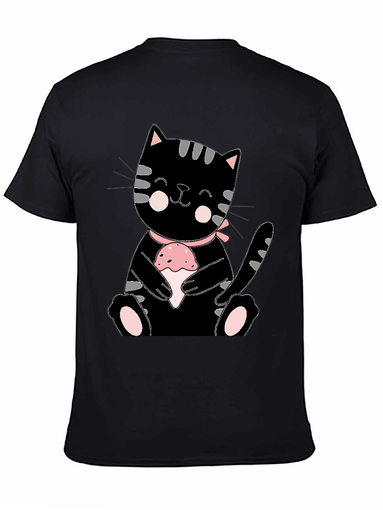 Cute Kitten Holding Cupcake Graphic T-Shirt