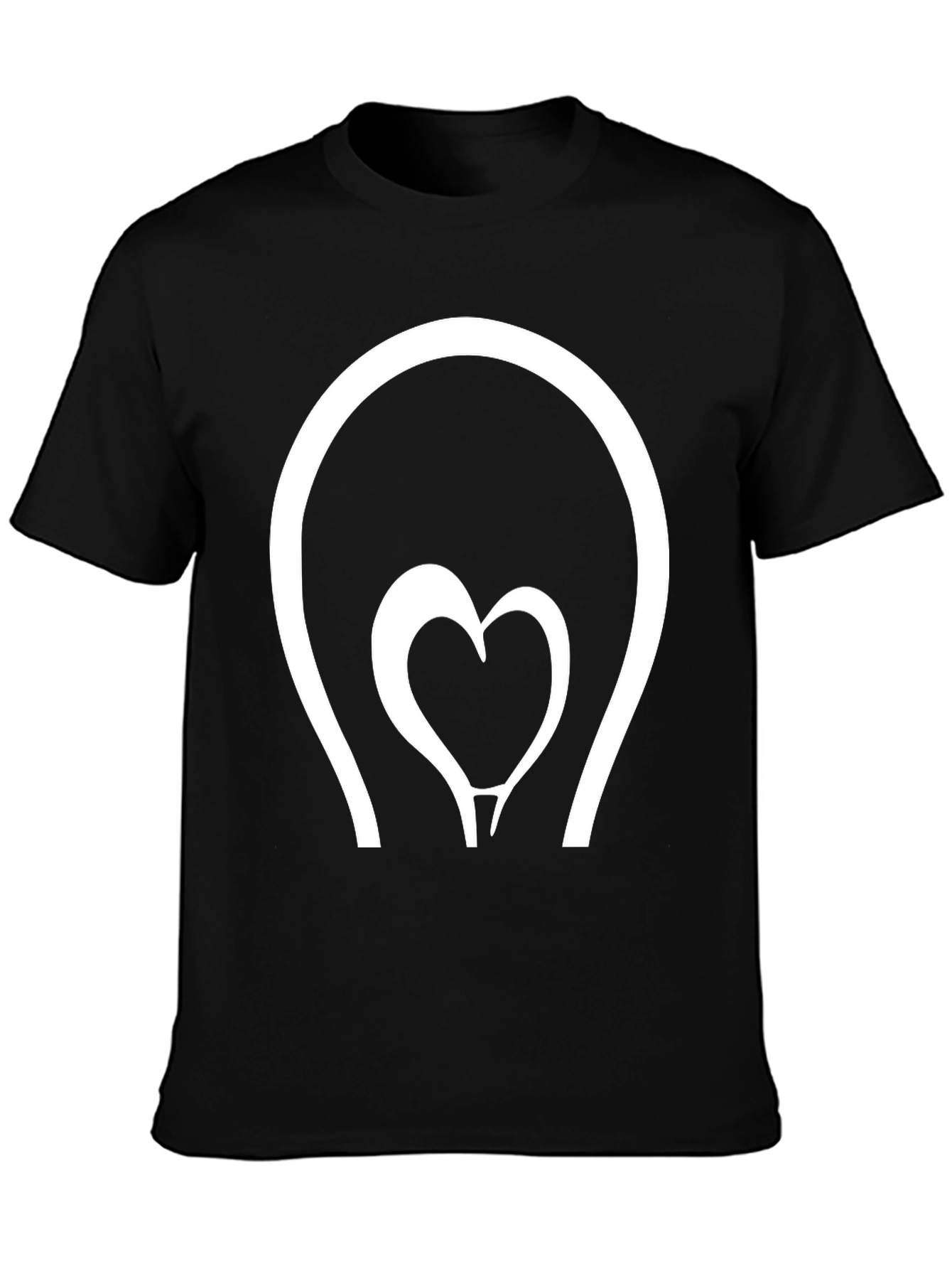 Heart Lightbulb Graphic Tee - Black