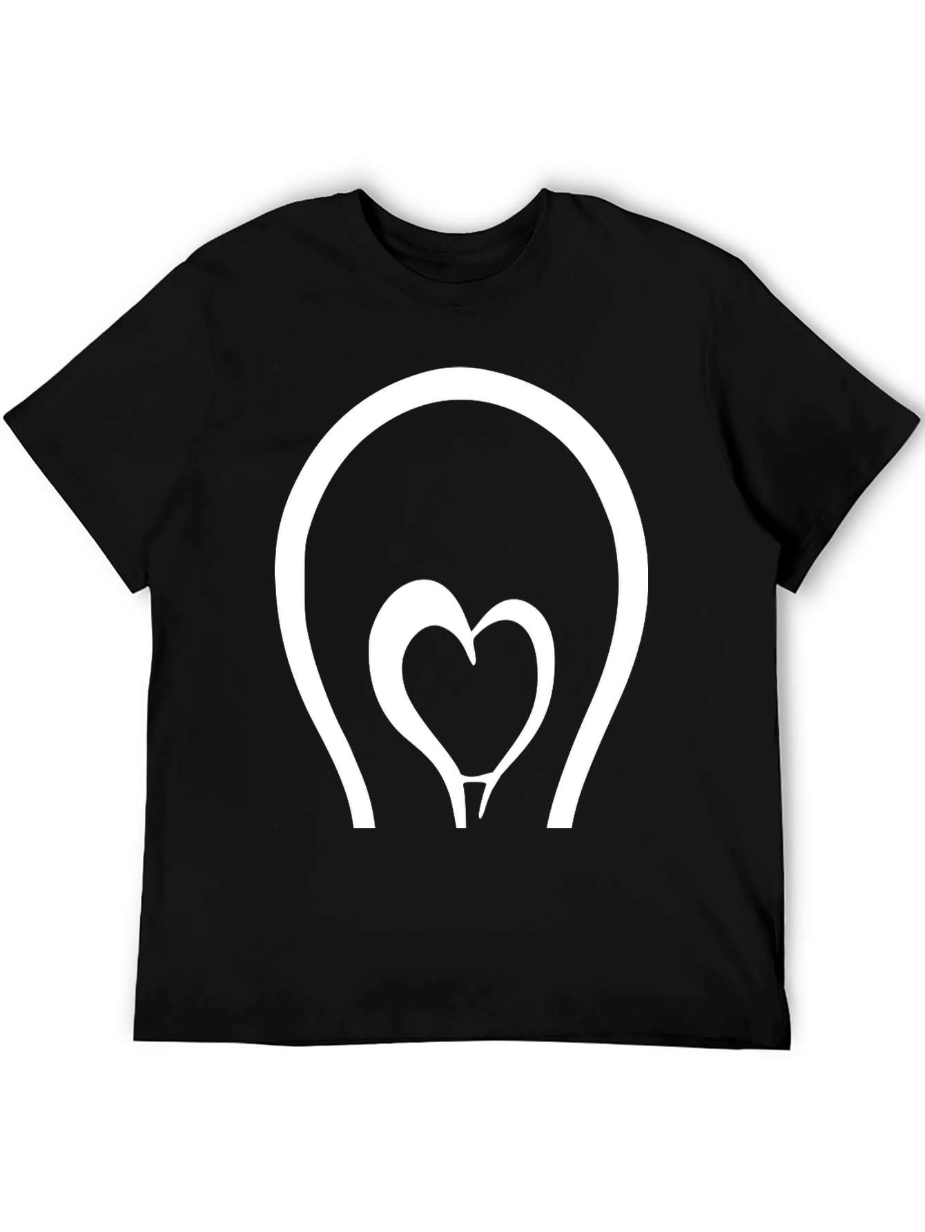 Heart Lightbulb Graphic Tee - Black