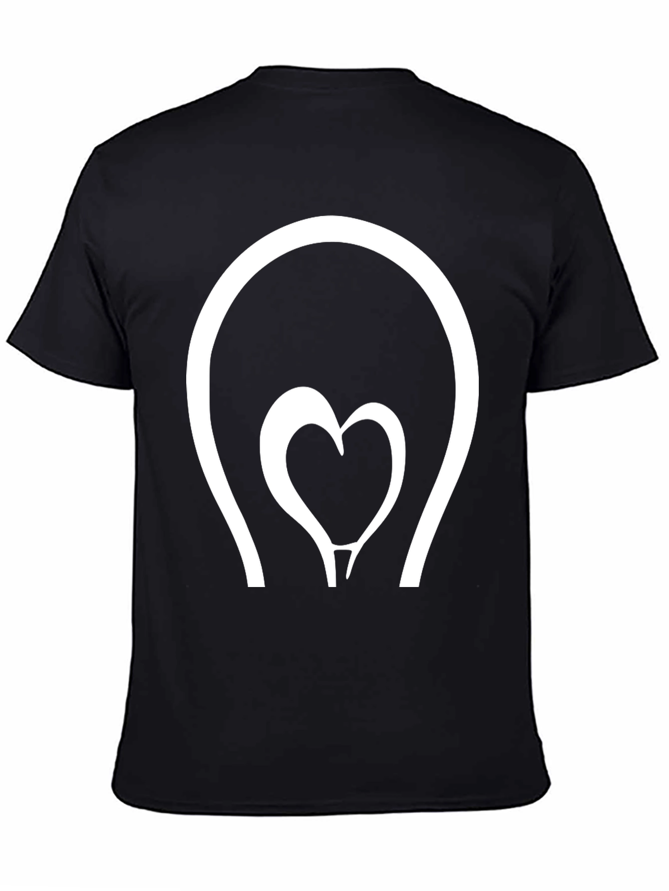 Heart Lightbulb Graphic Tee - Black